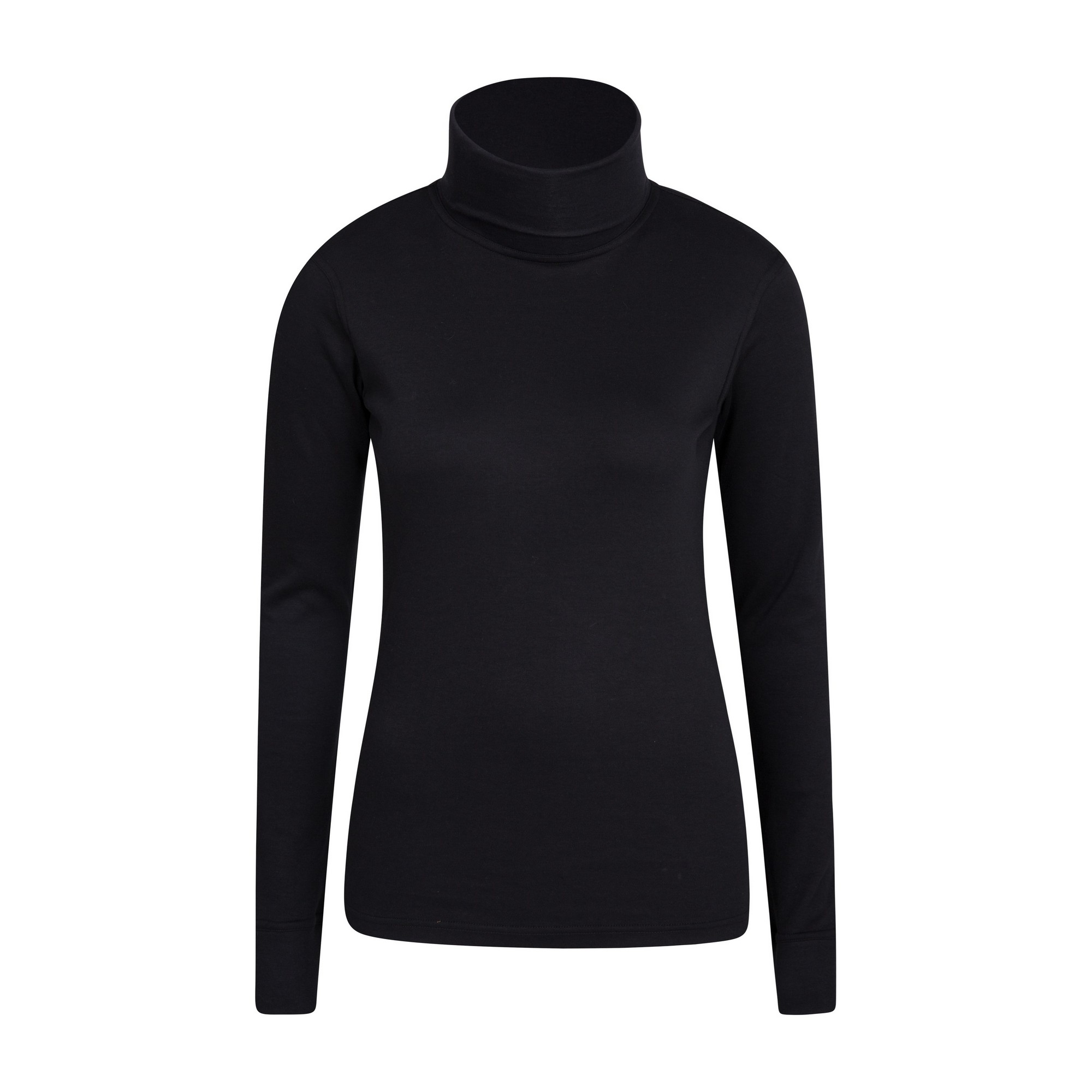 Thumbnail - Mountain Warehouse Damen/Damen Meribel Baumwolle Rollkragen Langarm Top (Schwarz)