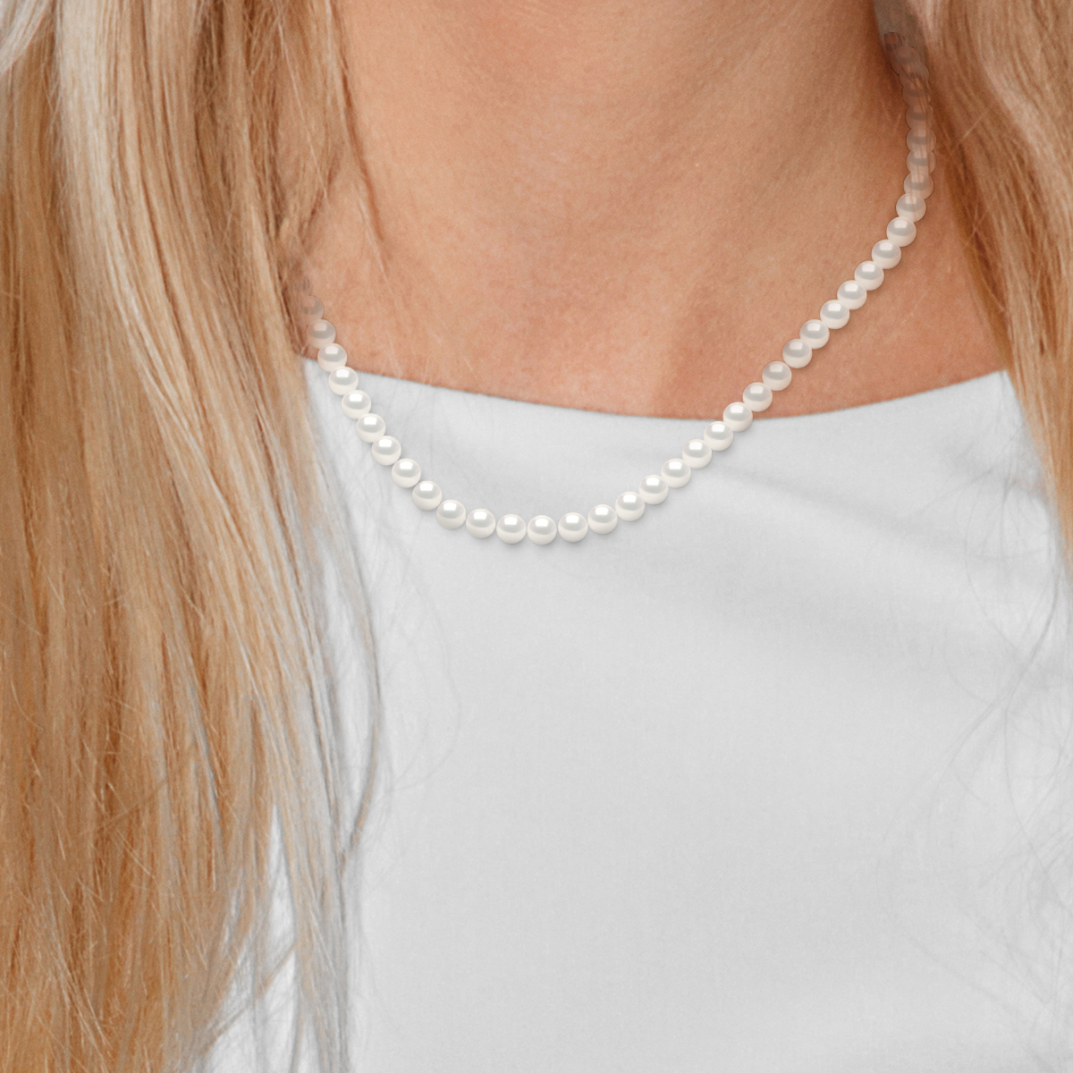 Diadema Halsband Princess Äkta sötvattenspärlor Gult guld dam – bild 2