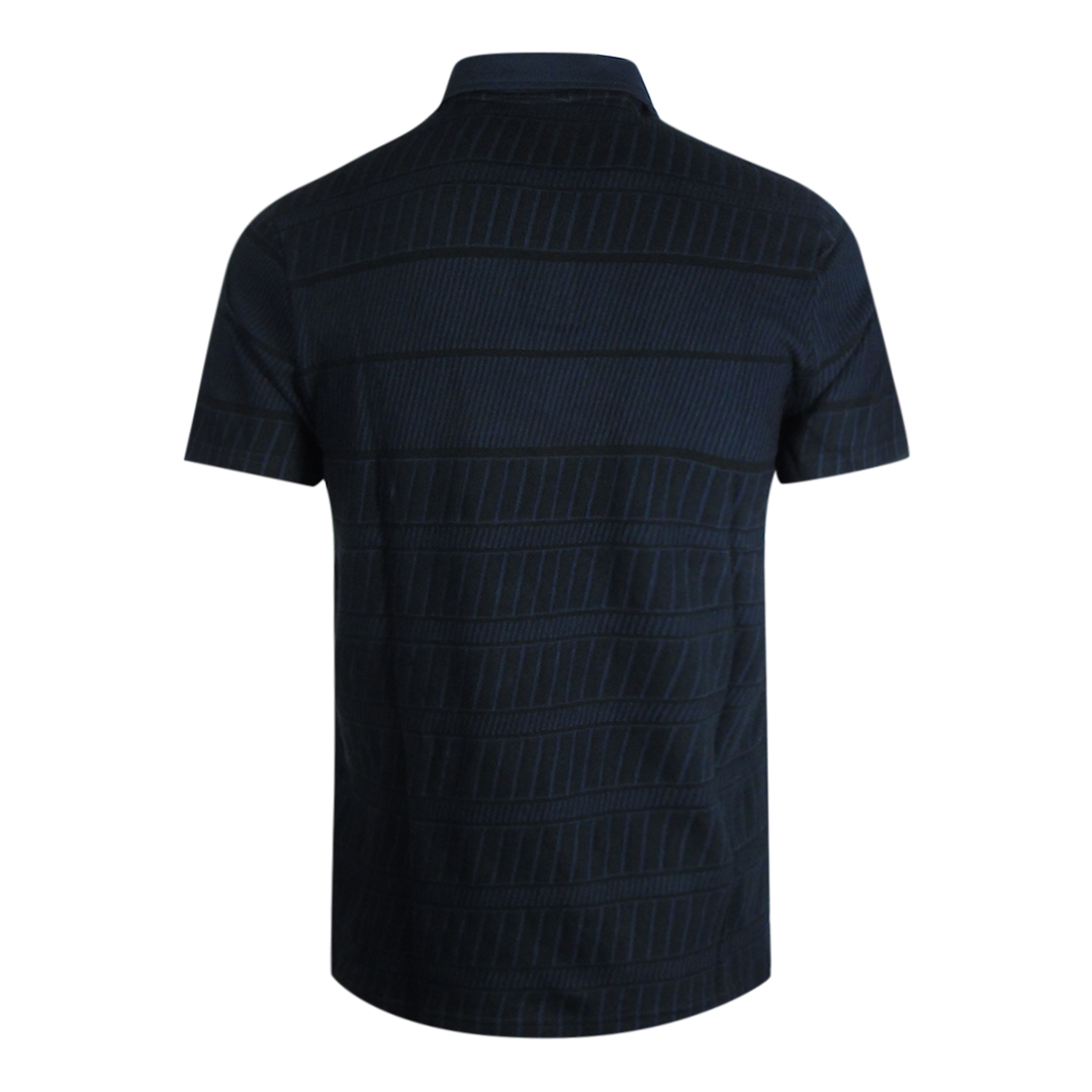 Lyle & Scott Dark Navy Blue Grid Polo Shirt pikéer herr – bild 2
