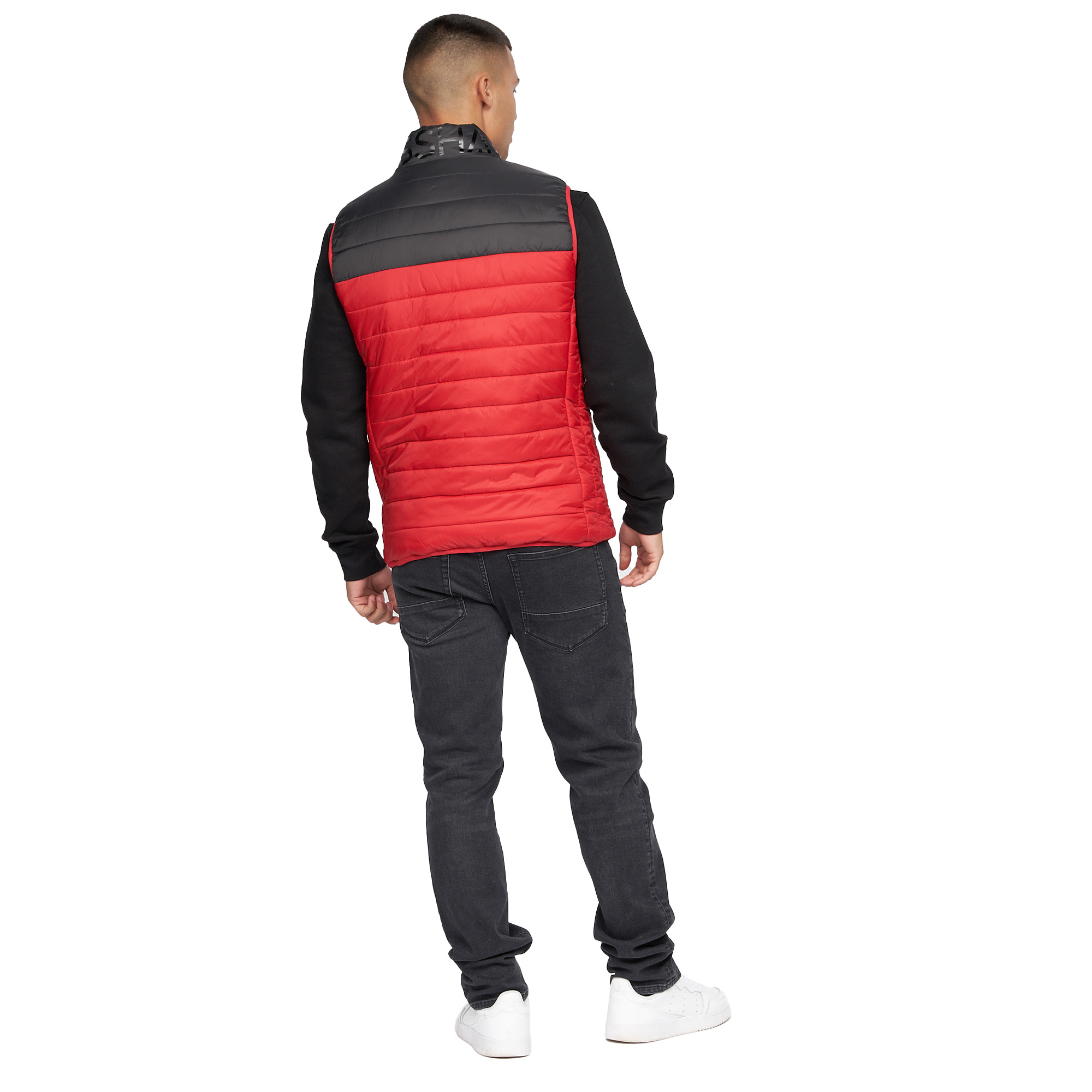 Crosshatch Mens Presnell Gilet med hög hals (Röd) västar herr – bild 2
