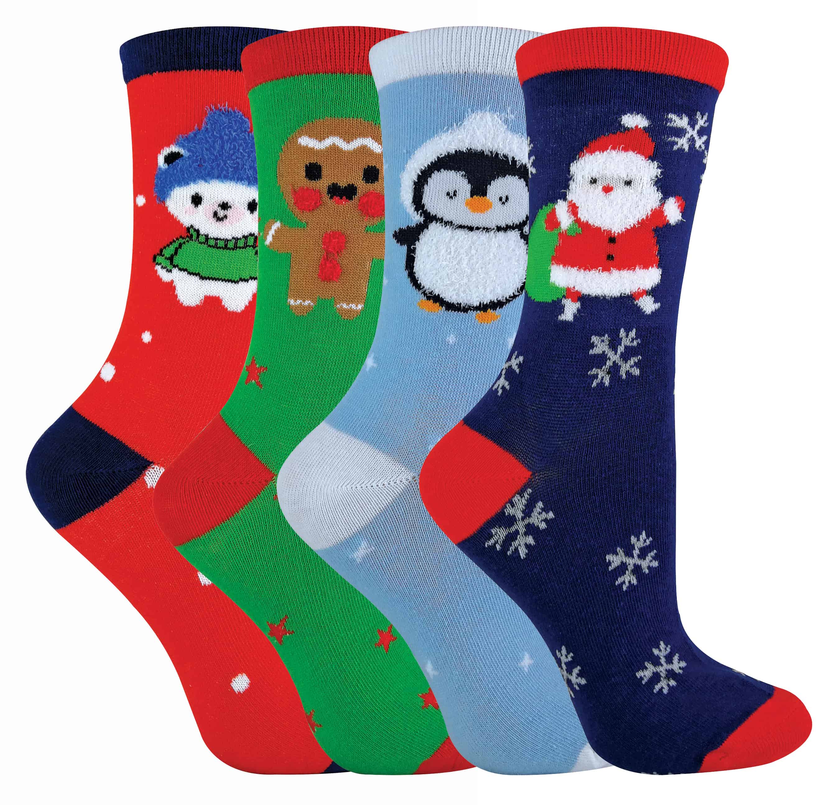 Thumbnail - Kinder/Kinder 4 Pack dünne Baumwolle Rich Xmas Weihnachten Socken 3 Größen