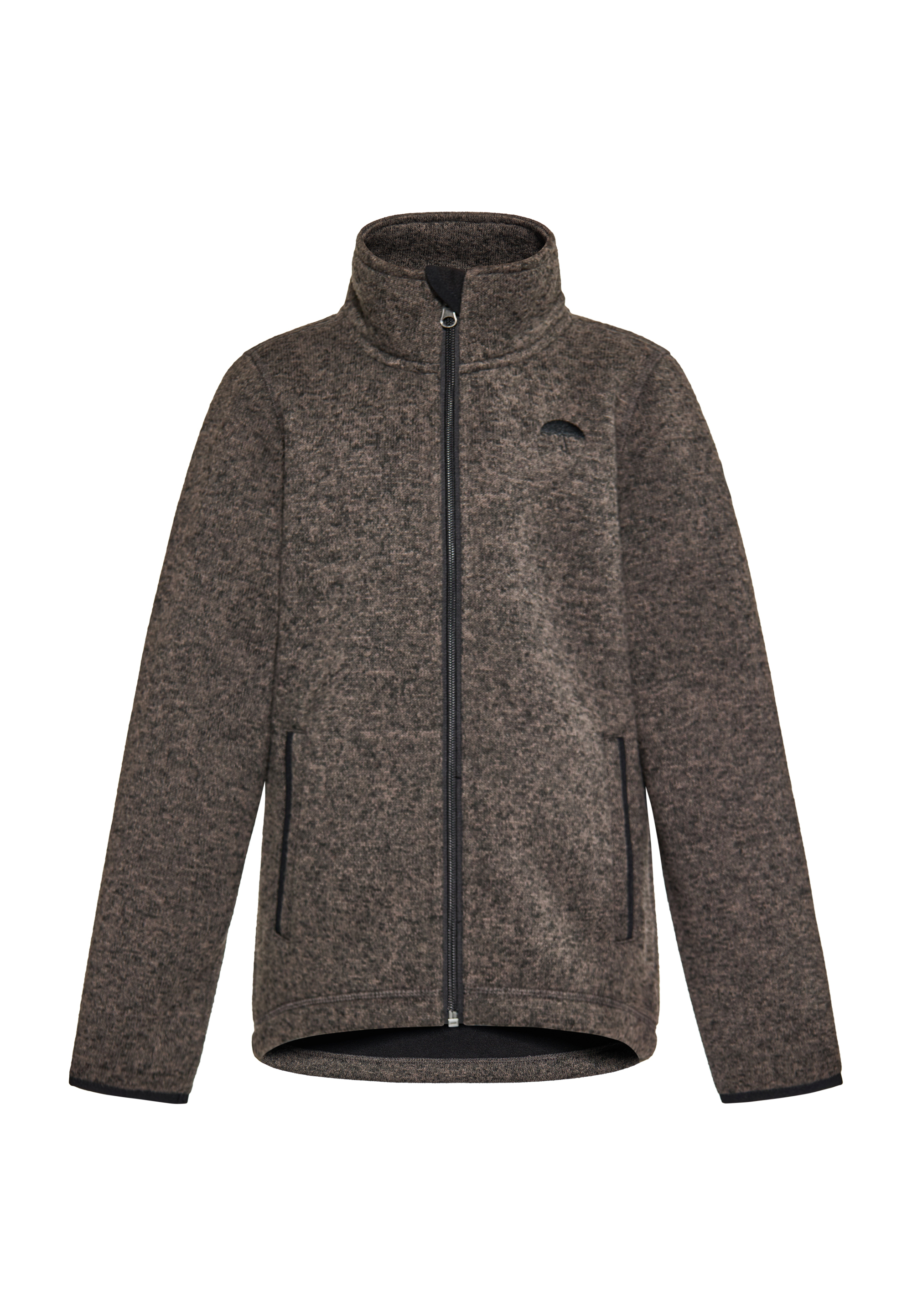 Thumbnail - Schmuddelwedda Strickfleecejacke Mädchen (Kids) grau melange