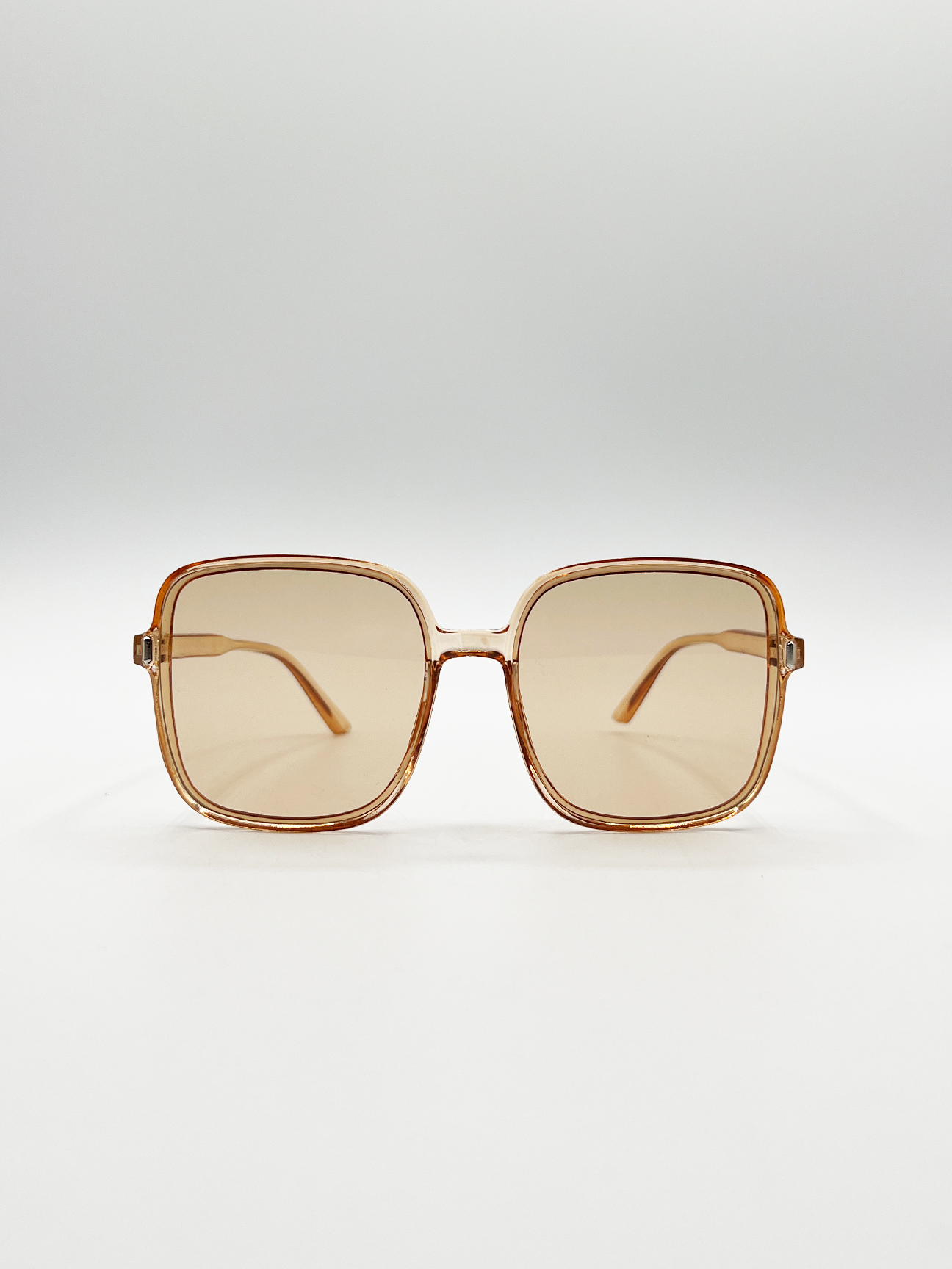 SVNX Womens Oversized Lightweight Square Frame Sunglasses in Light Brown - One Size