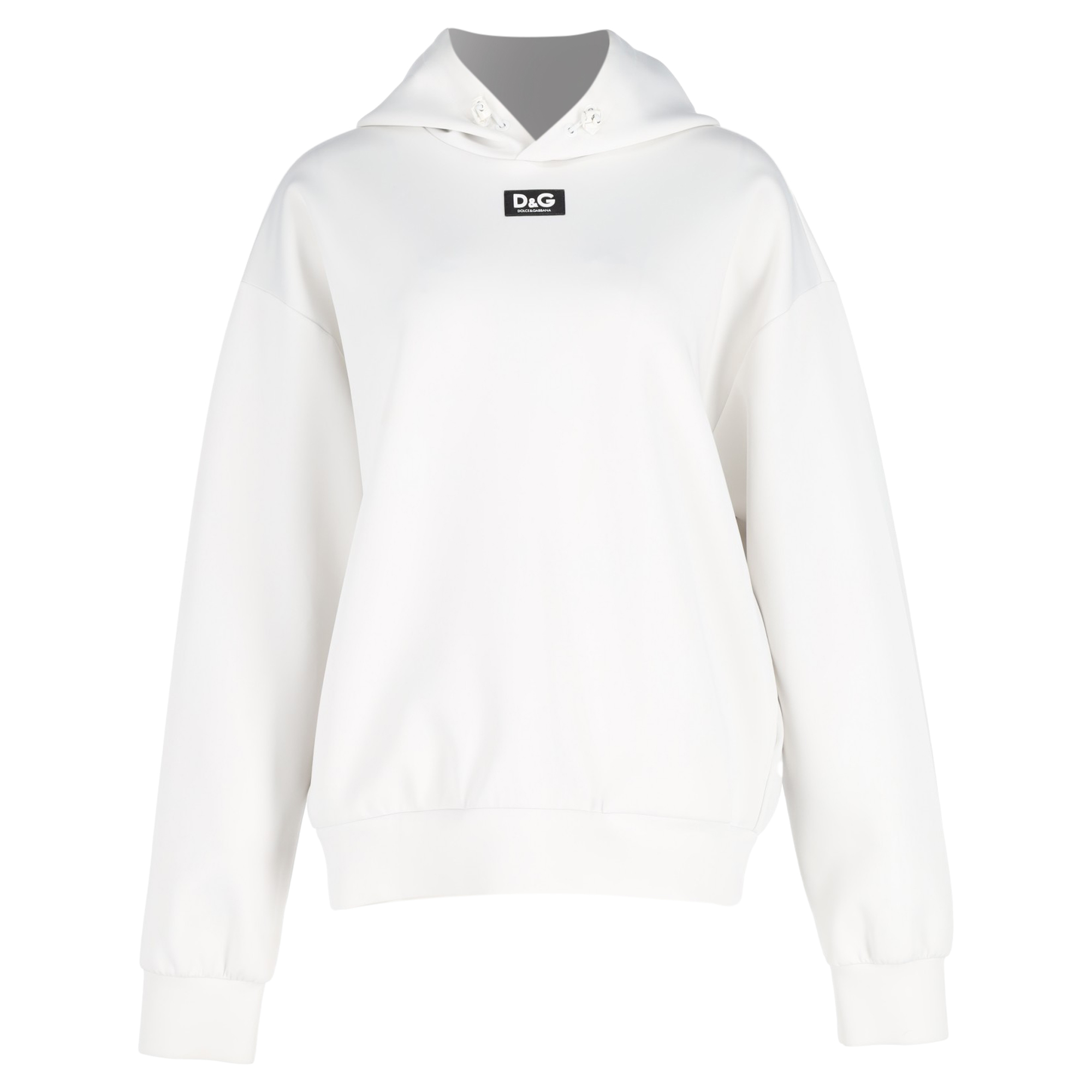 Dolce & Gabbana Hoodie mit D&G-Logo aus weißer Baumwolle