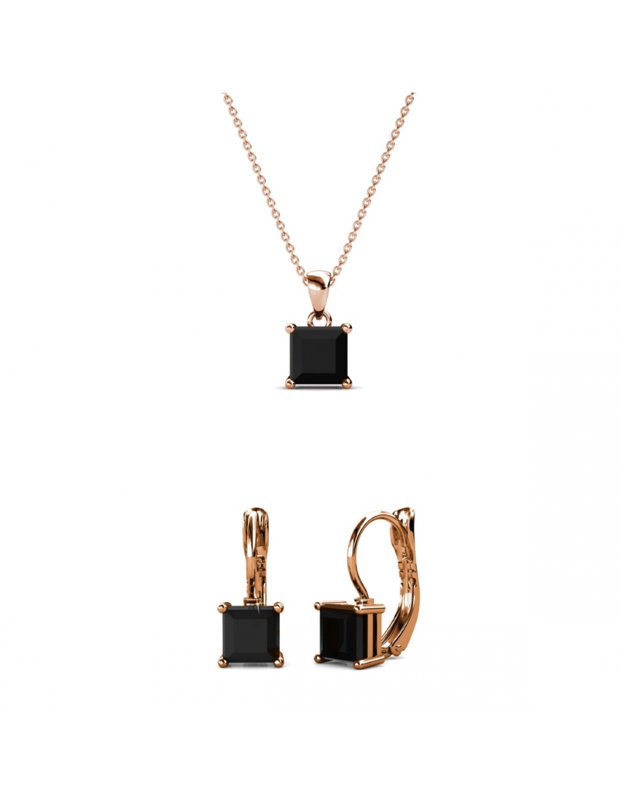 Thumbnail - Parure et Coffret Square - Or Rosé et Noir