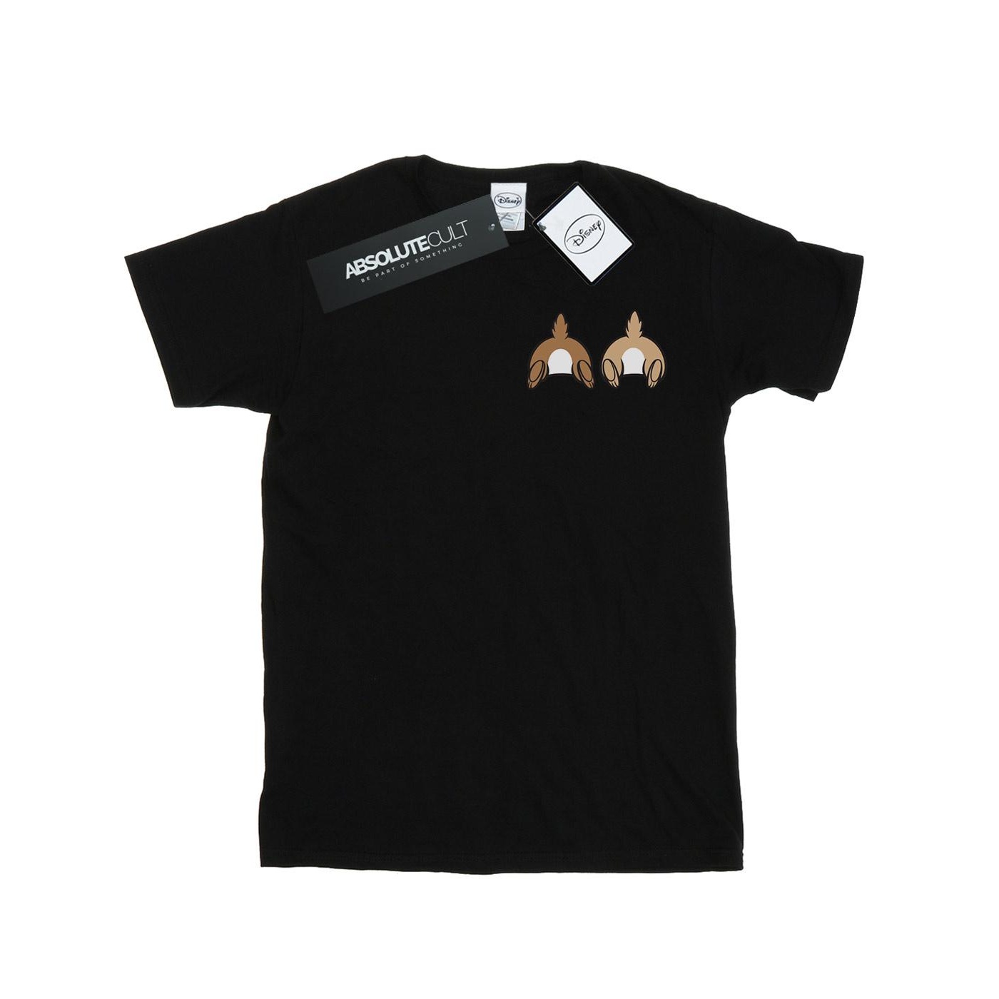 Disney Jongens Chip N Dale Rugzijde Borst T-shirt (Zwart)