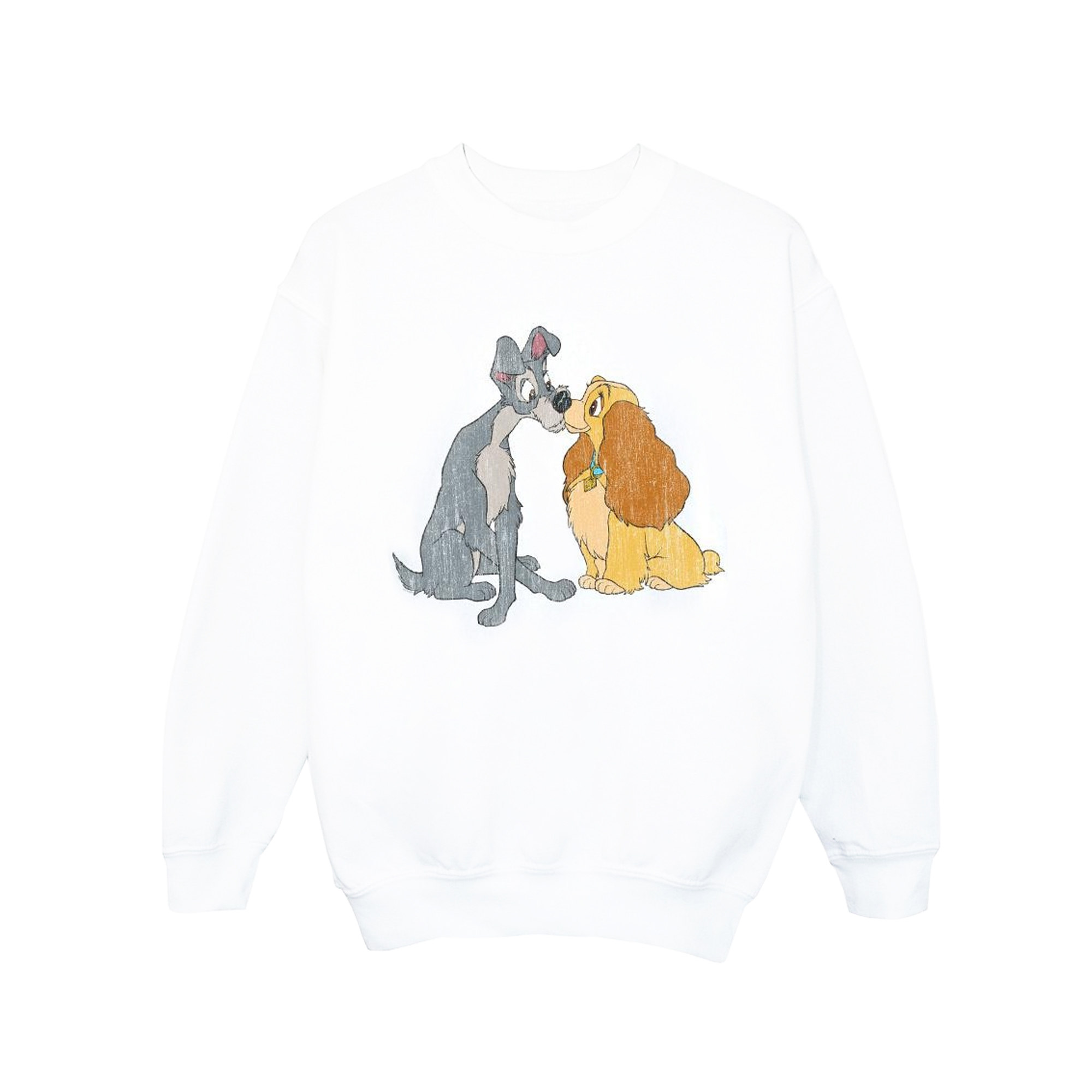 Thumbnail - Disney - "Lady And The Tramp Distressed Kiss" Sweatshirt für Mädchen (Weiß)