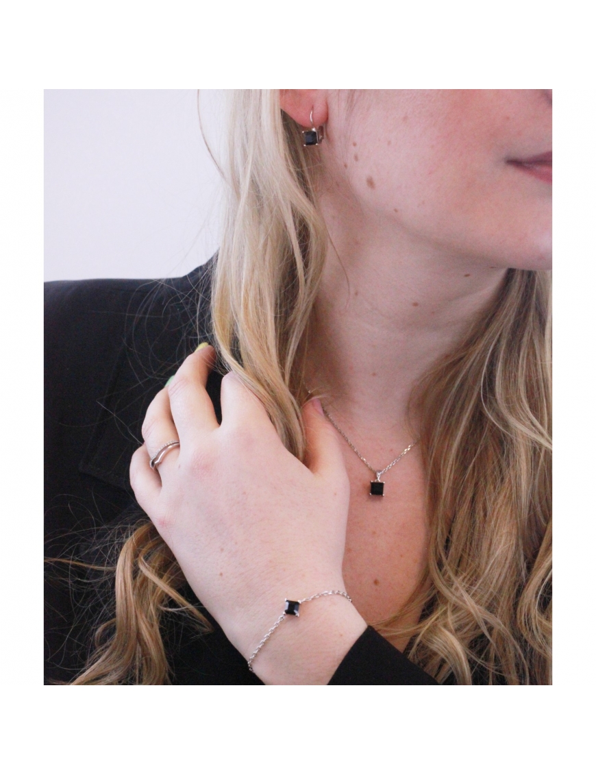 MYC Paris Simple Square set och box silver och svart armband dam – bild 2