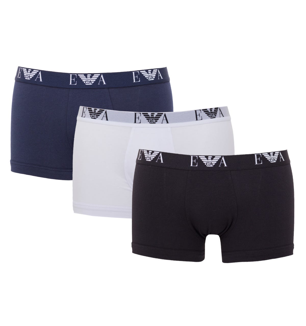 Thumbnail - Lot 3 boxers Logo Monogramme Armani Pour Homme en Blanc Bleu Marine