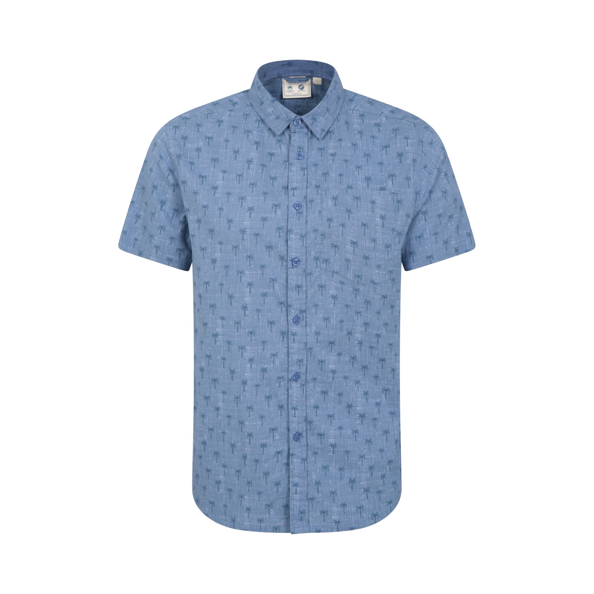 Mens Preston Illustration Palm Tree Shirt (Blue)