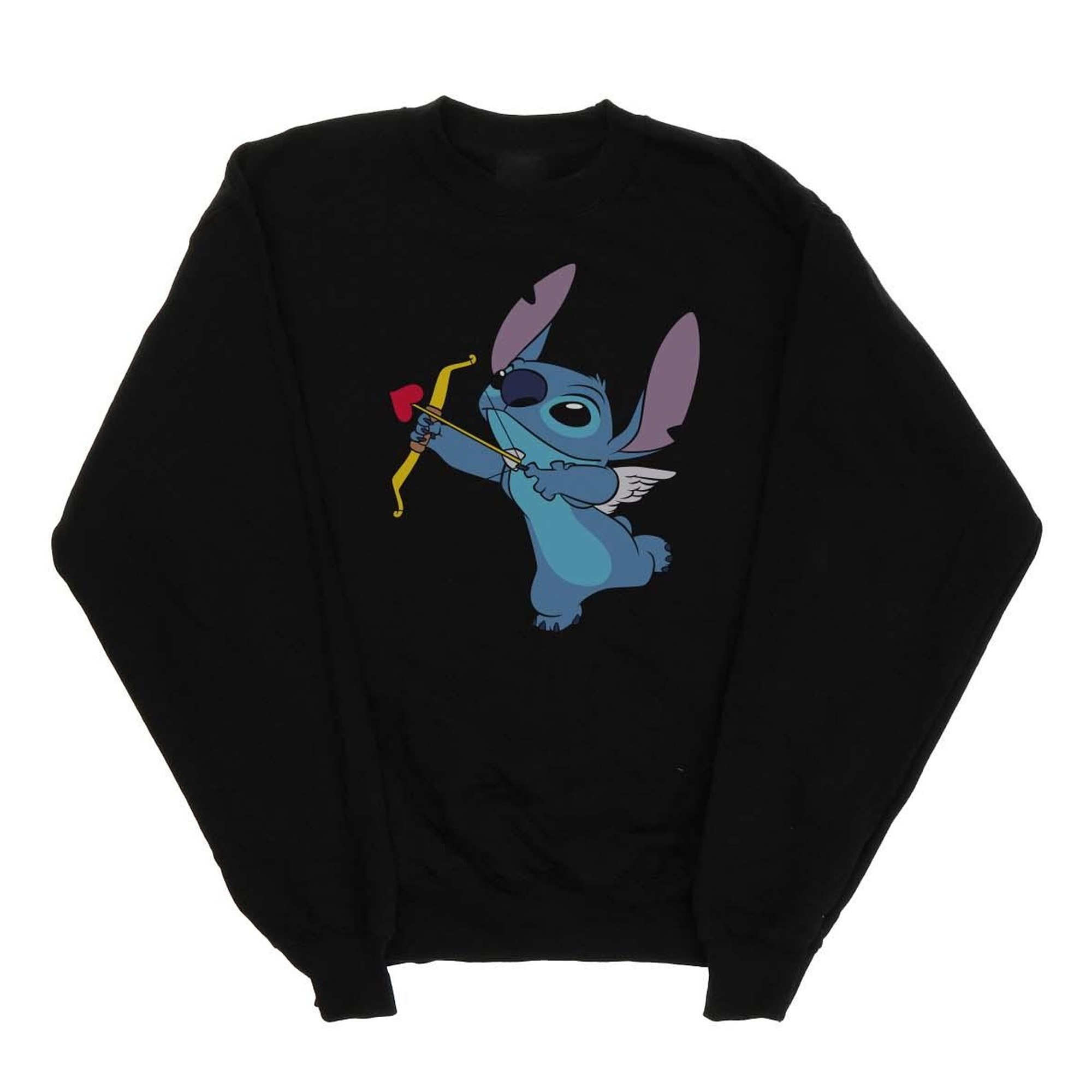 Thumbnail - Disney Mädchen Lilo und Stitch Stitch Cupid Valentines Sweatshirt (schwarz)