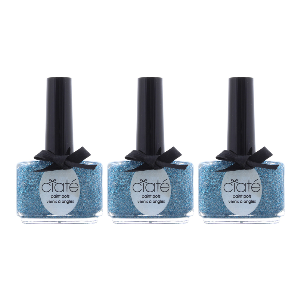 Ciate Womens Roller Coaster Paint Pots 13.5ml Nail Polish Blue Glitter x 3 - One Size