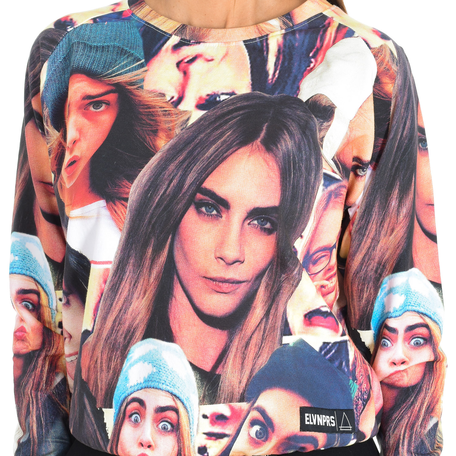 Långärmad sweatshirt med rund hals för kvinnor 15S2LJ24 2