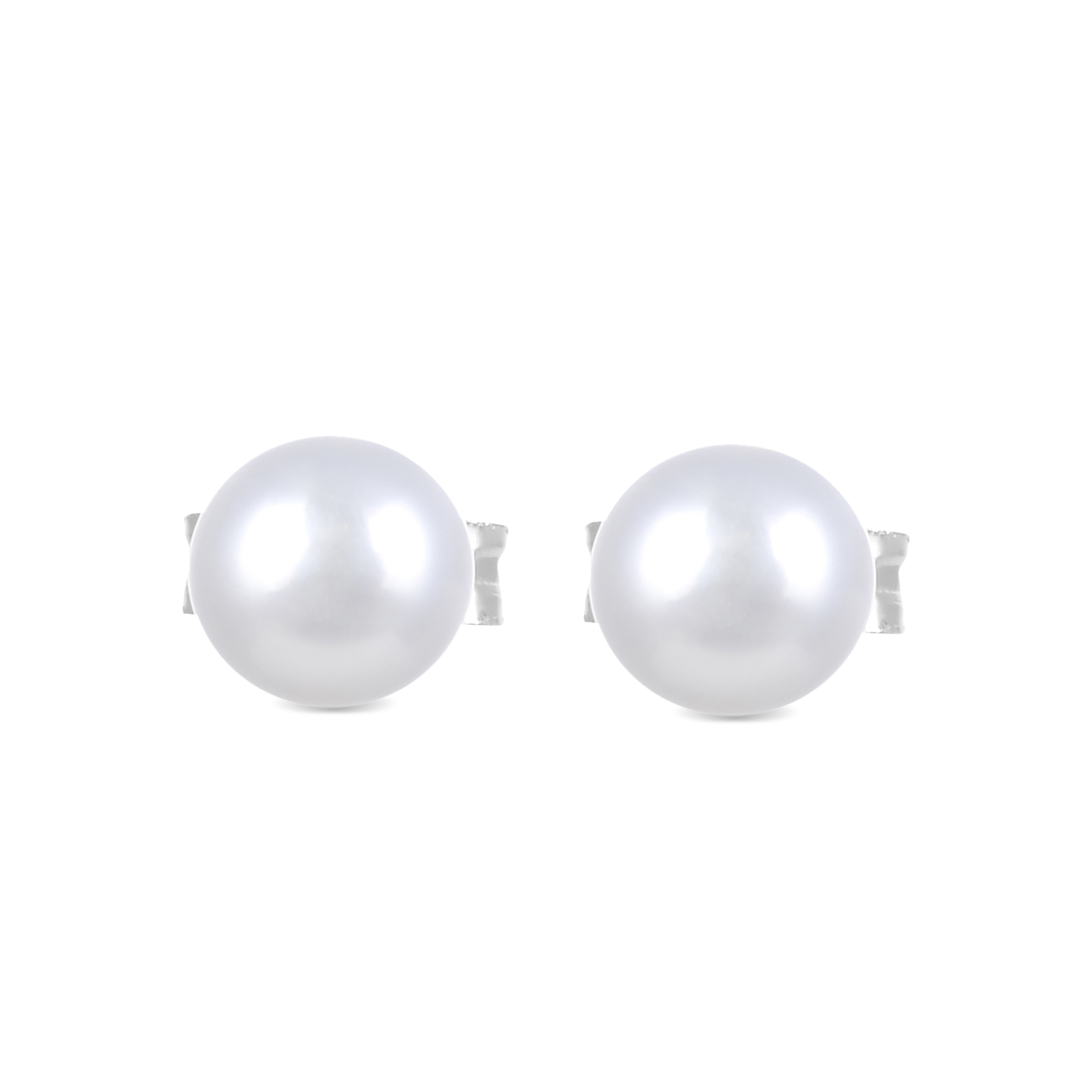 basic-örhängen i 925 sterling silver och vit pärla med rodiumpläterad yta