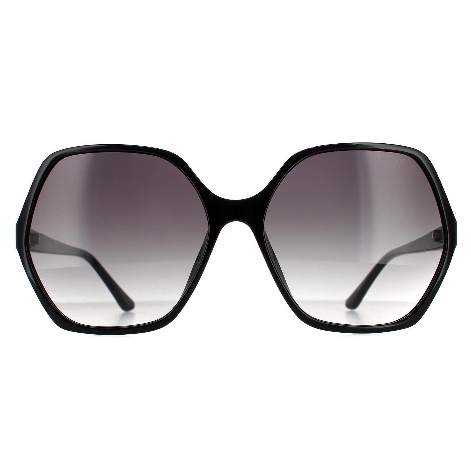 Thumbnail - Devinez les lunettes de soleil GU7747 01b Gradient de fumée noire brillante