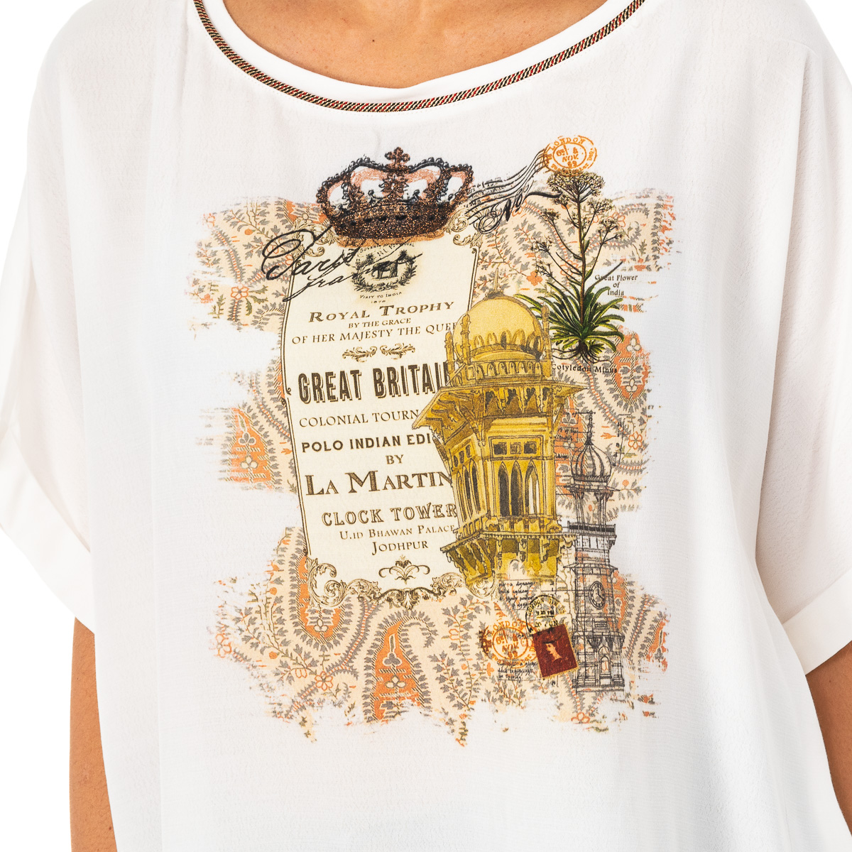 LA MARTINA Kortärmad T-shirt med rund hals för kvinnor LWRE32 dam – bild 2