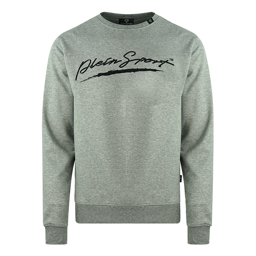 Thumbnail - Plein Sport Signature Logo Grauer Pullover