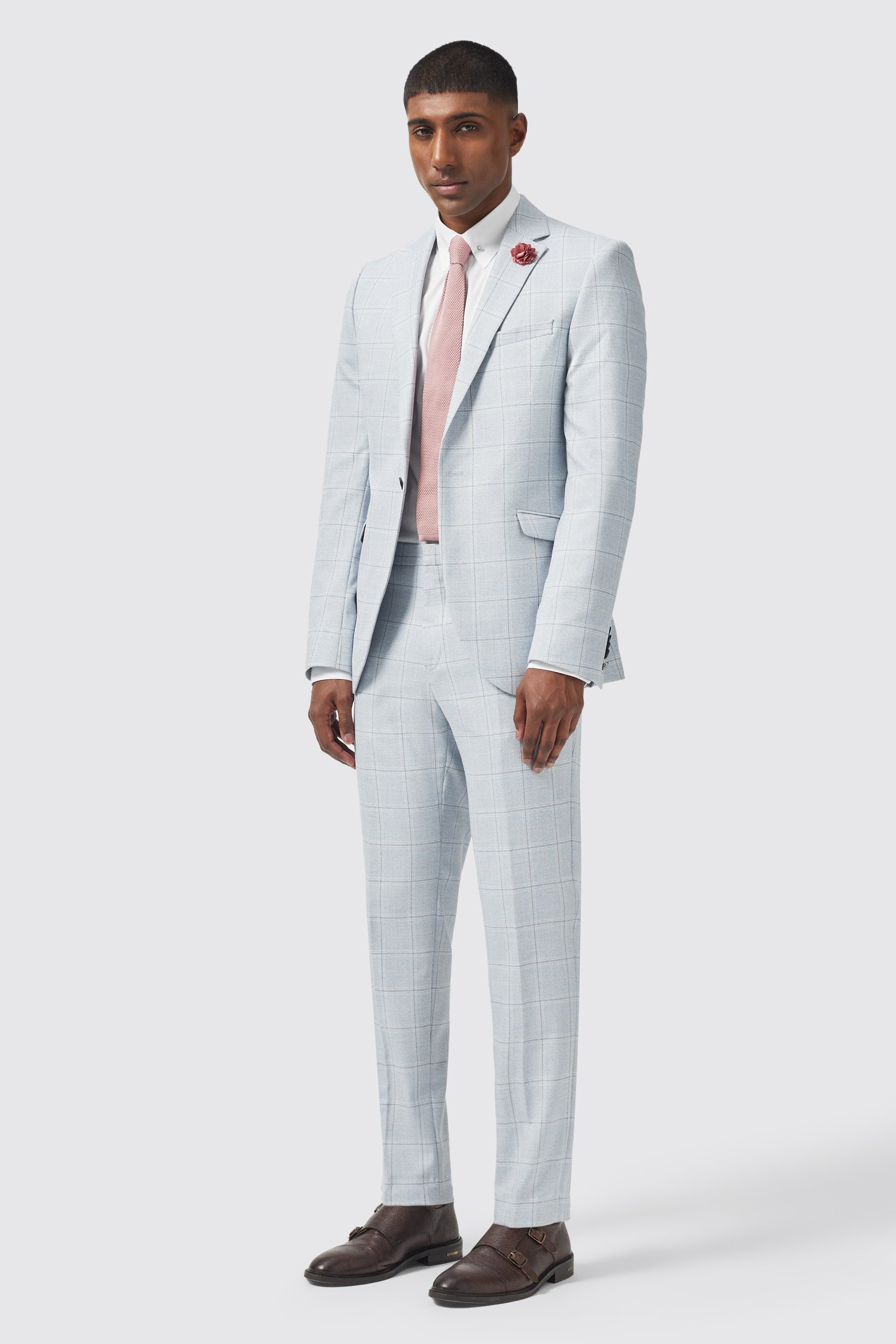 Shelby & Sons Mens Richmond Light Blue Trousers - Size 34 Regular