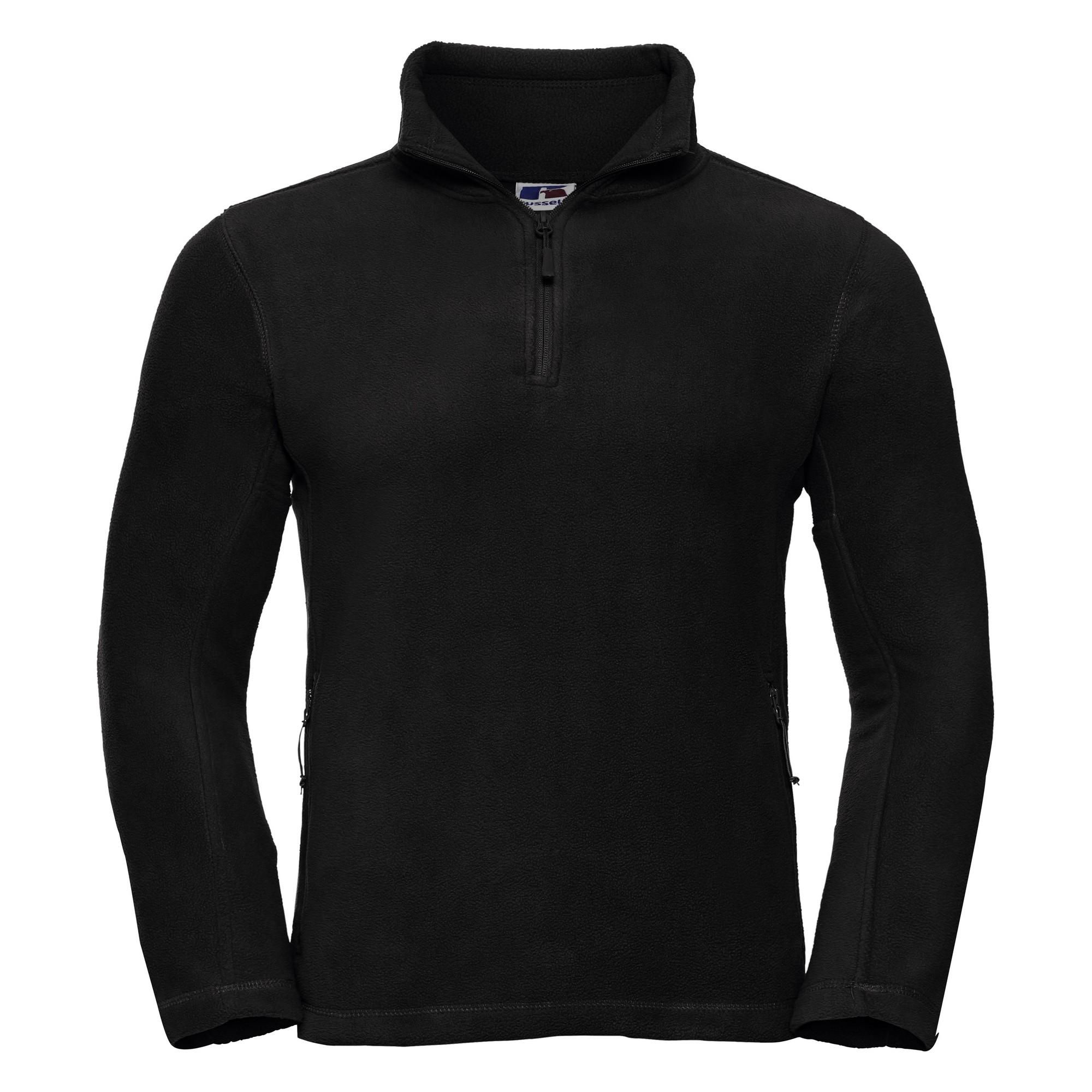 Russell Heren 1/4 Ritssluiting Outdoor Fleece Top (Zwart)