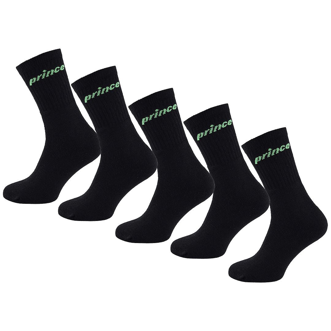 Thumbnail - Prince Tennis 5er-Pack gepolsterte Socken für Herren in Schwarz/Grün