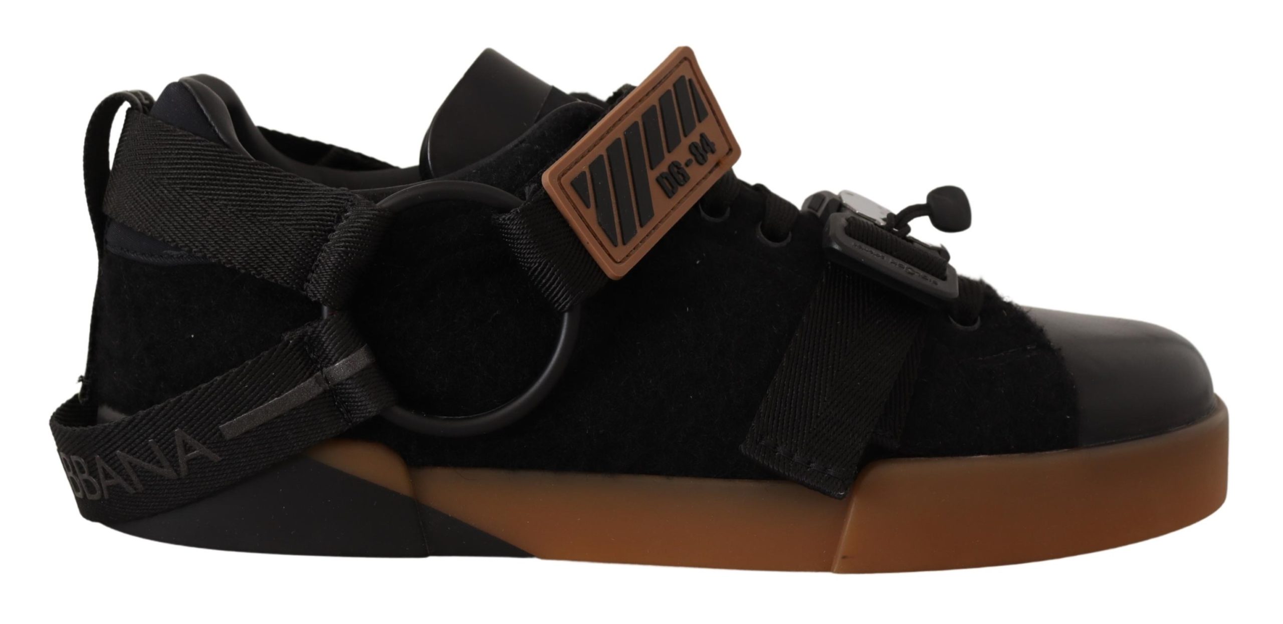 Thumbnail - Dolce & Gabbana Herren Schwarze Leder Low-Top Freizeitsneaker