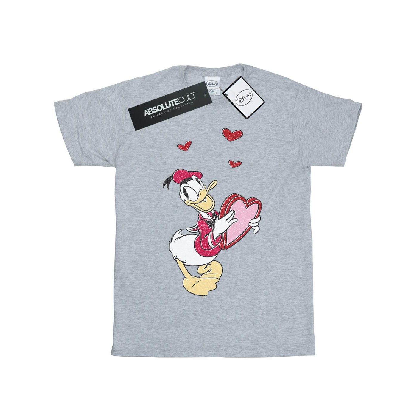 Thumbnail - Disney - "Donald Duck Love Heart" T-Shirt für Mädchen (Grau)
