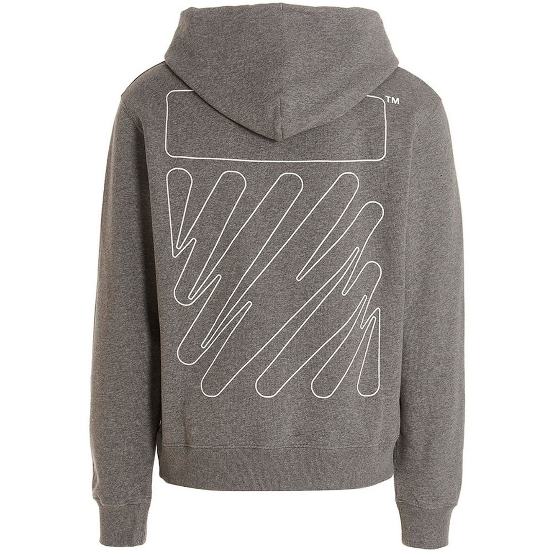 Wave Outline Diag Design Grå smal huvtröja 2