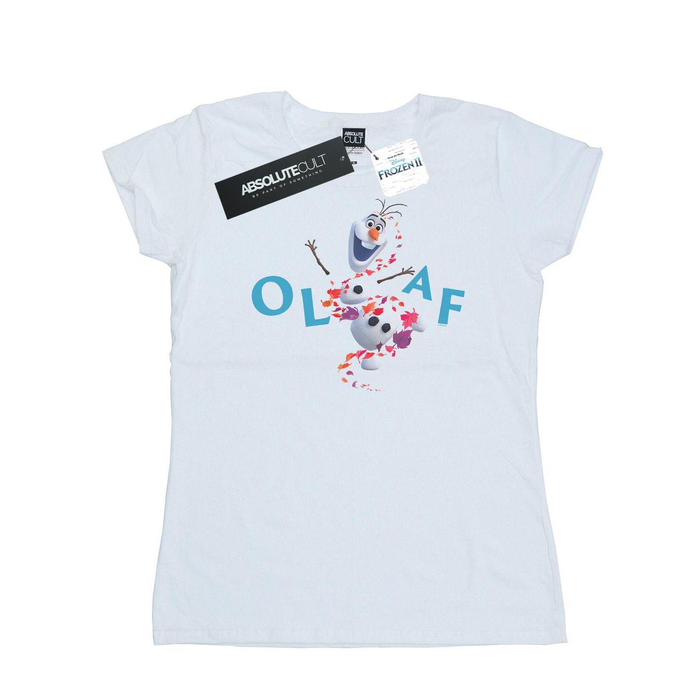 Thumbnail - Disney - "Frozen 2 Olaf Leaf Jump" T-Shirt für Damen (Weiß)