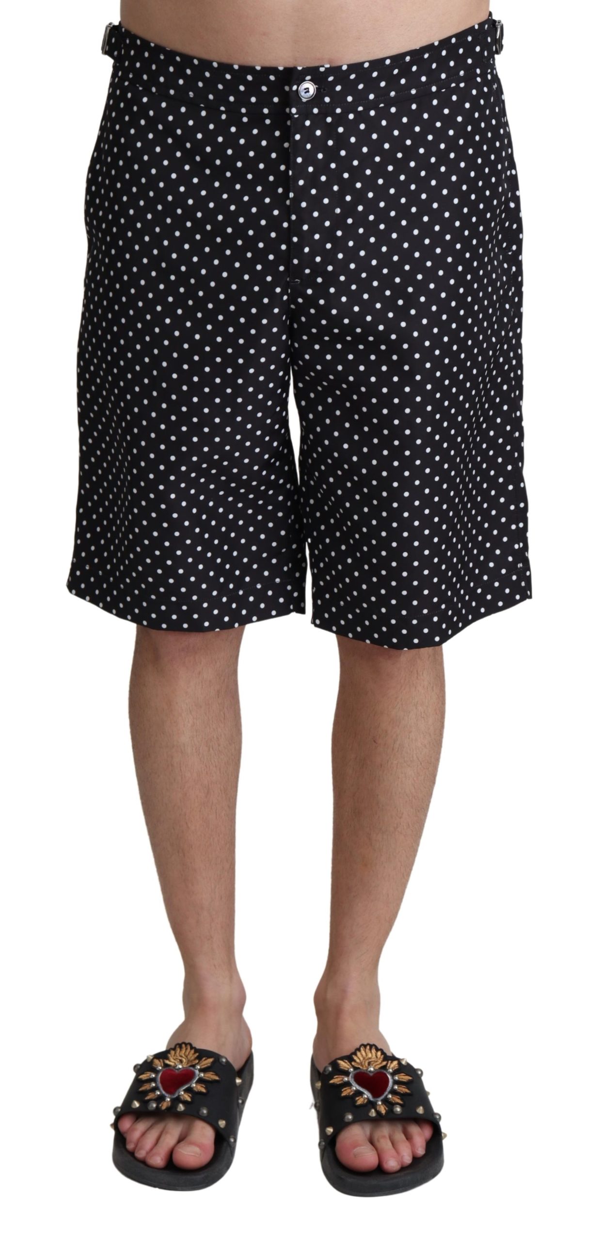 Dolce & Gabbana Hommes - Short de bain à pois noirs - maillots de plage