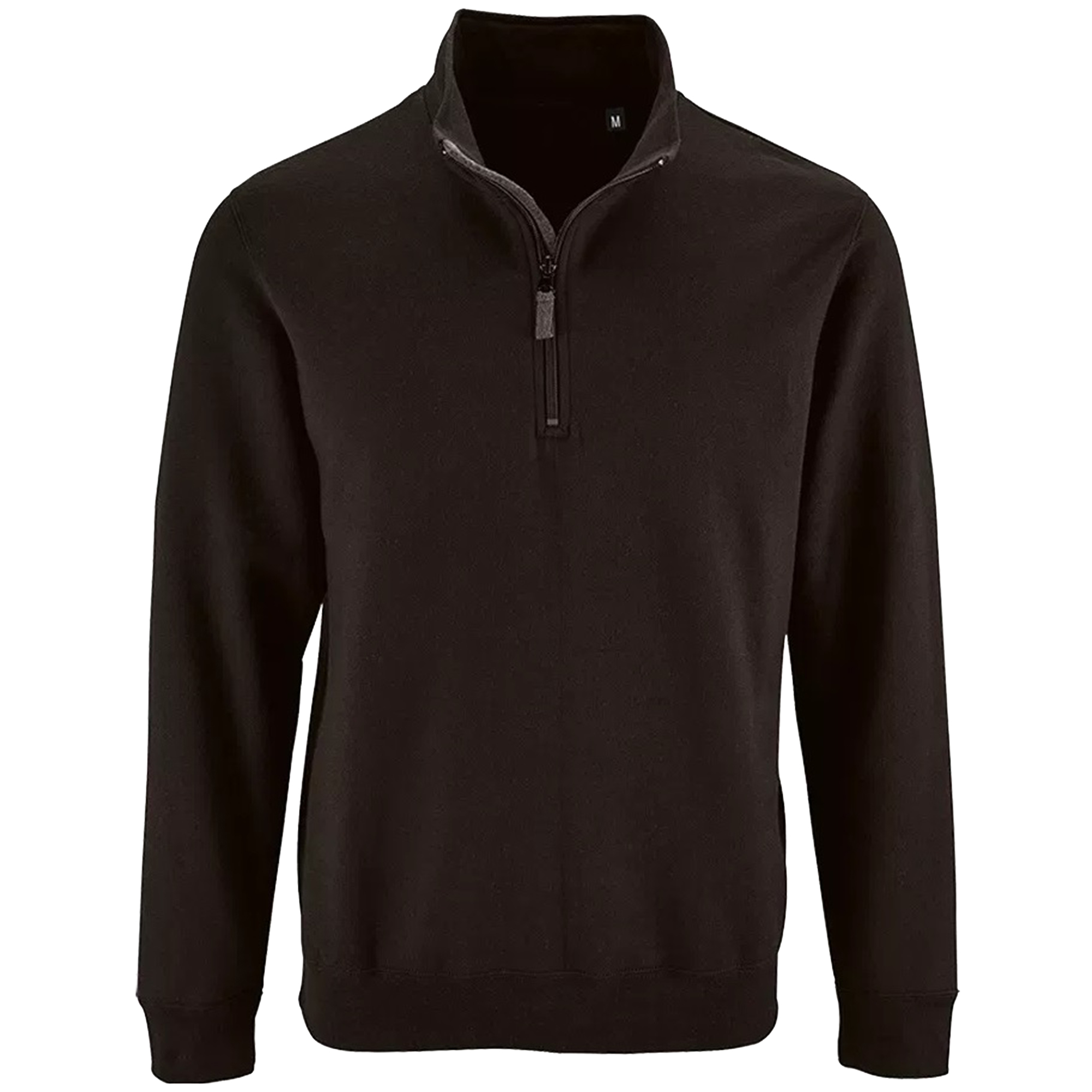 SOLS Mens Stan Contrast Zip Neck Sweatshirt (Black) - Size Small
