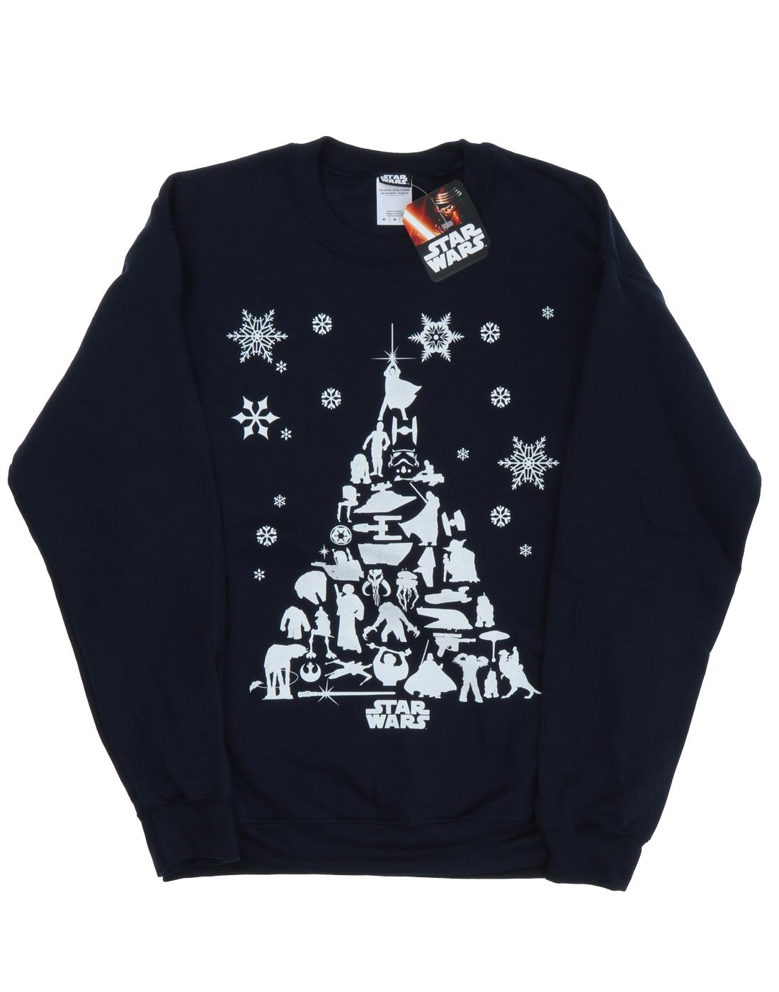 Thumbnail - Star Wars Sweatshirt homme arbre de Noël (Bleu marine)
