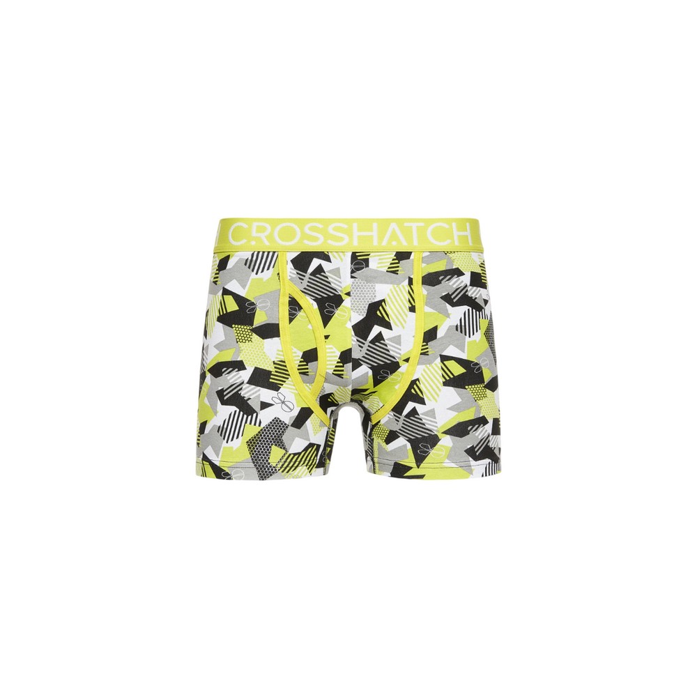 Crosshatch Mens Crystaline Boxer Shorts (Förpackning med 3) (Lime/Black/Grey) herr – bild 2