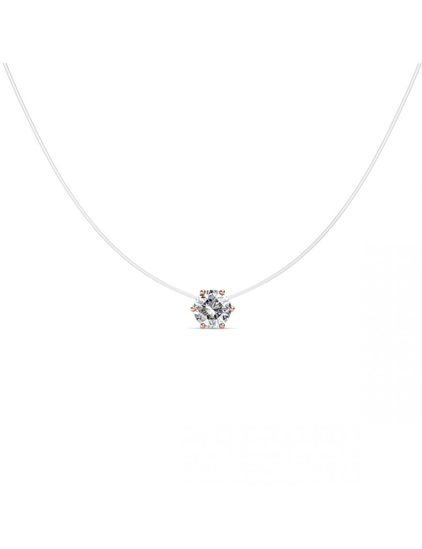 Sjöjungfruns tårar-halsband roséguld och kristall