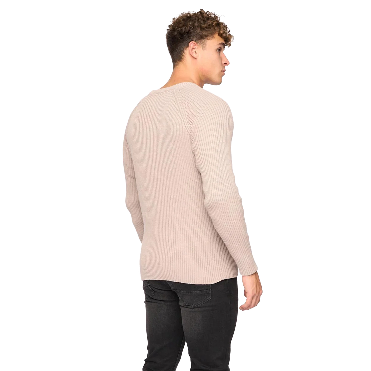 Crosshatch Herr Kramtax Stickad Raglan Pullover (Taupe) stickade tröjor – bild 2