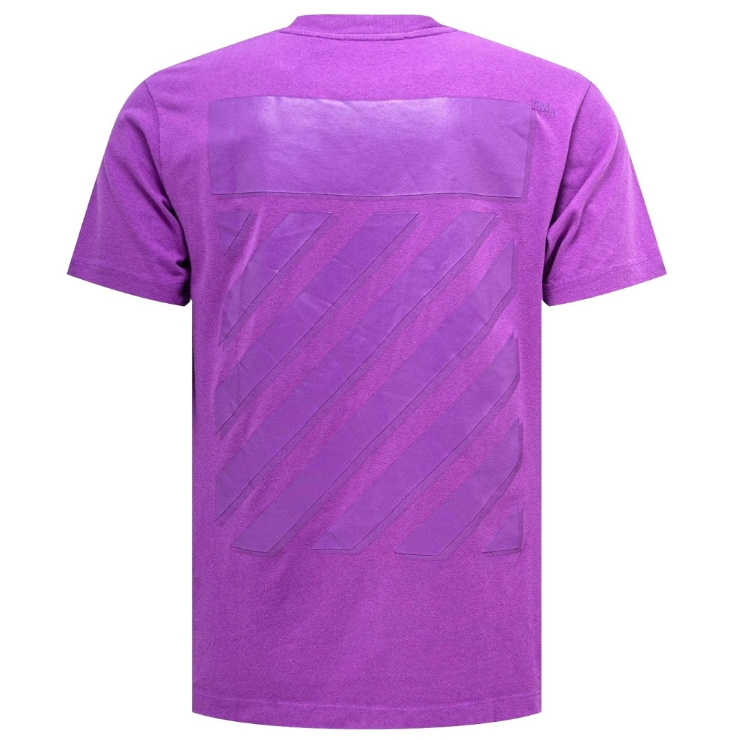 Off-White Diag Tab Slim Fit Orchird Lila T-shirt herr – bild 2