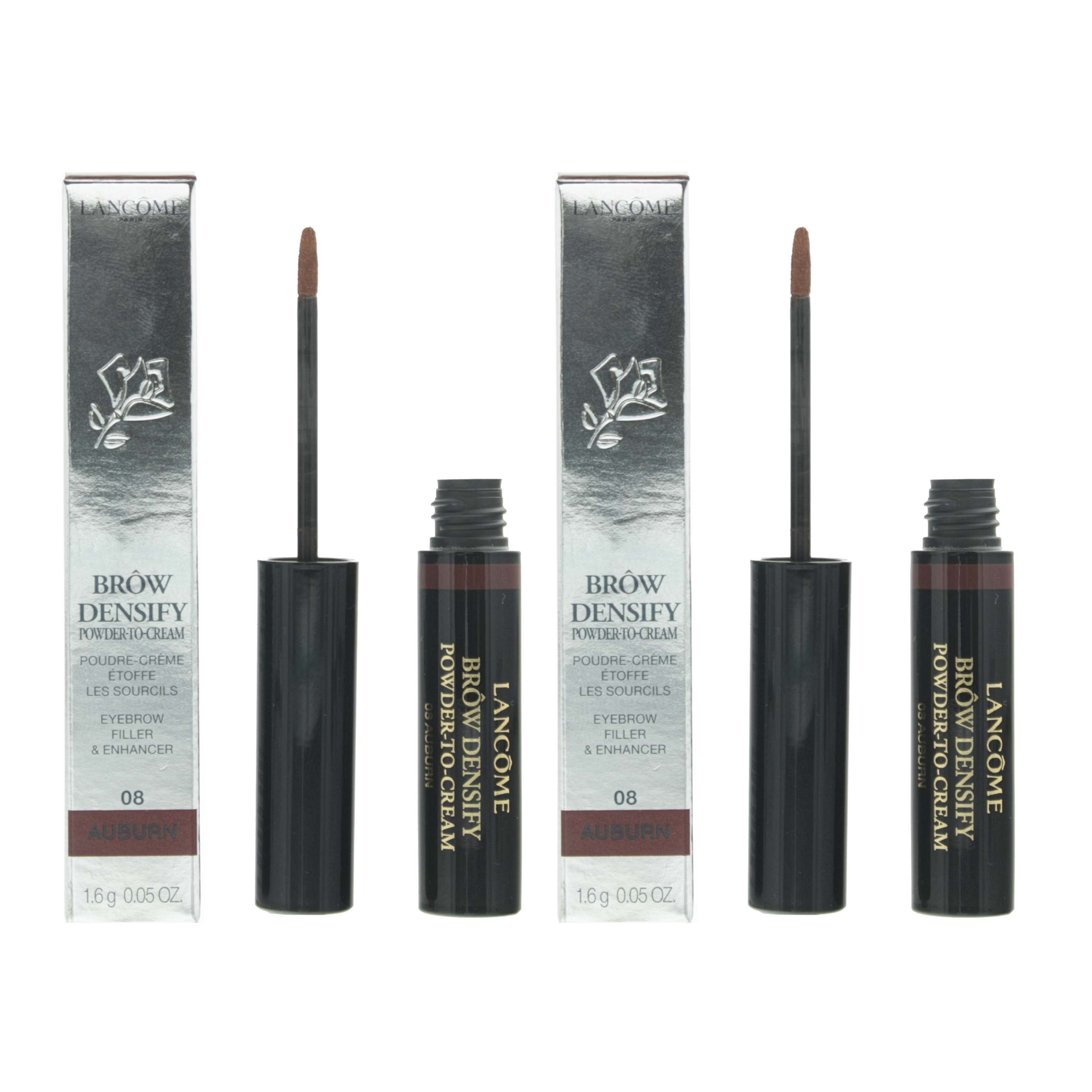 Lancome Womens Brow Densify Powder-To-Cream Eyebrow Filler, Enhancer 1.6g 08 Auburn x 2 - One Size