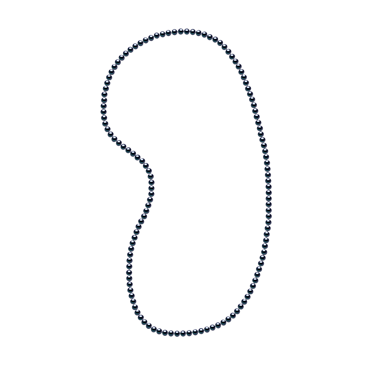 Thumbnail - DIADEMA - Halskette - Echte Süßwasserperlen Schwarz Tahitian Style