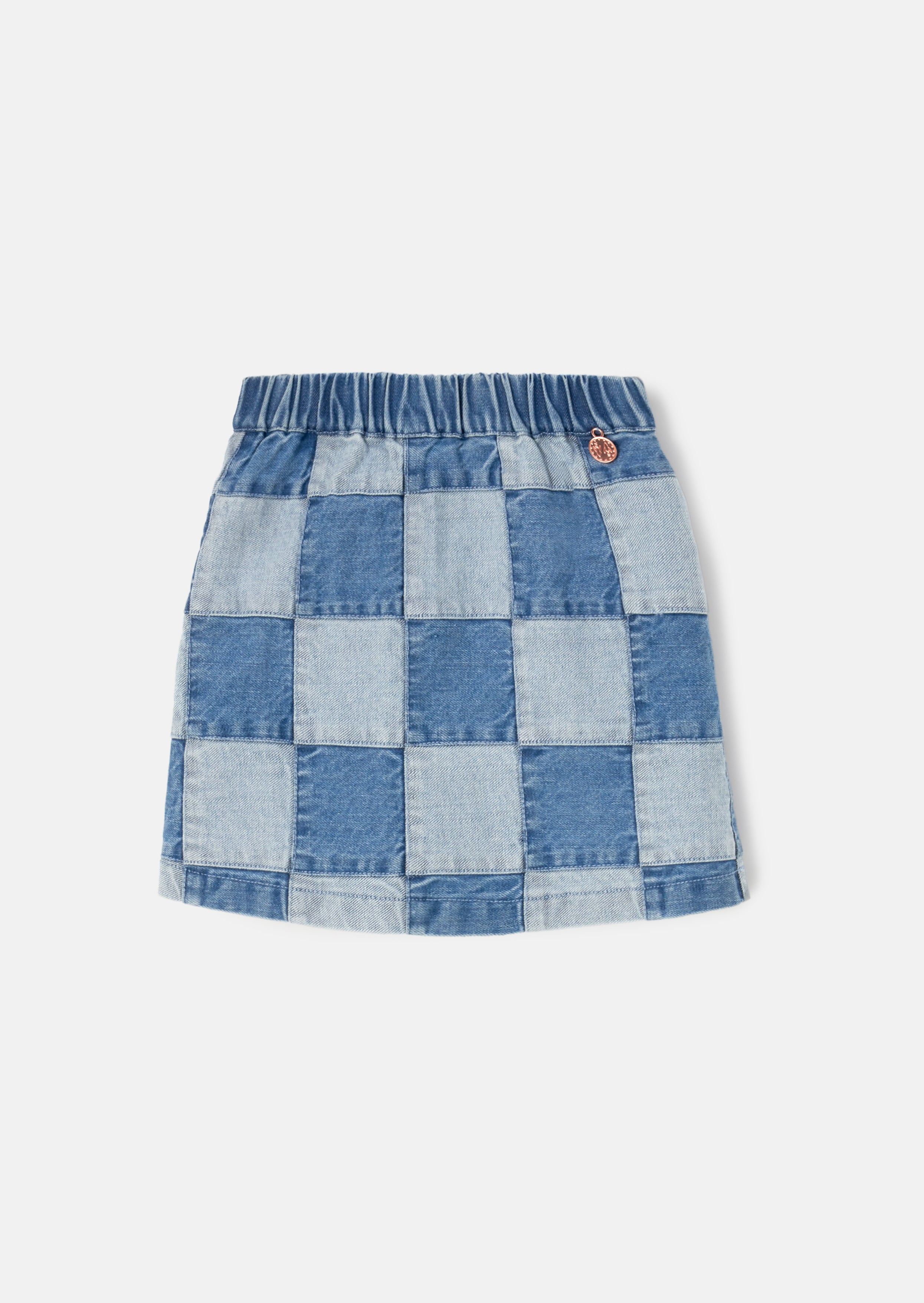 Angel & Rocket Girls Quinn Blue Patchwork Denim Skirt - Size 5Y