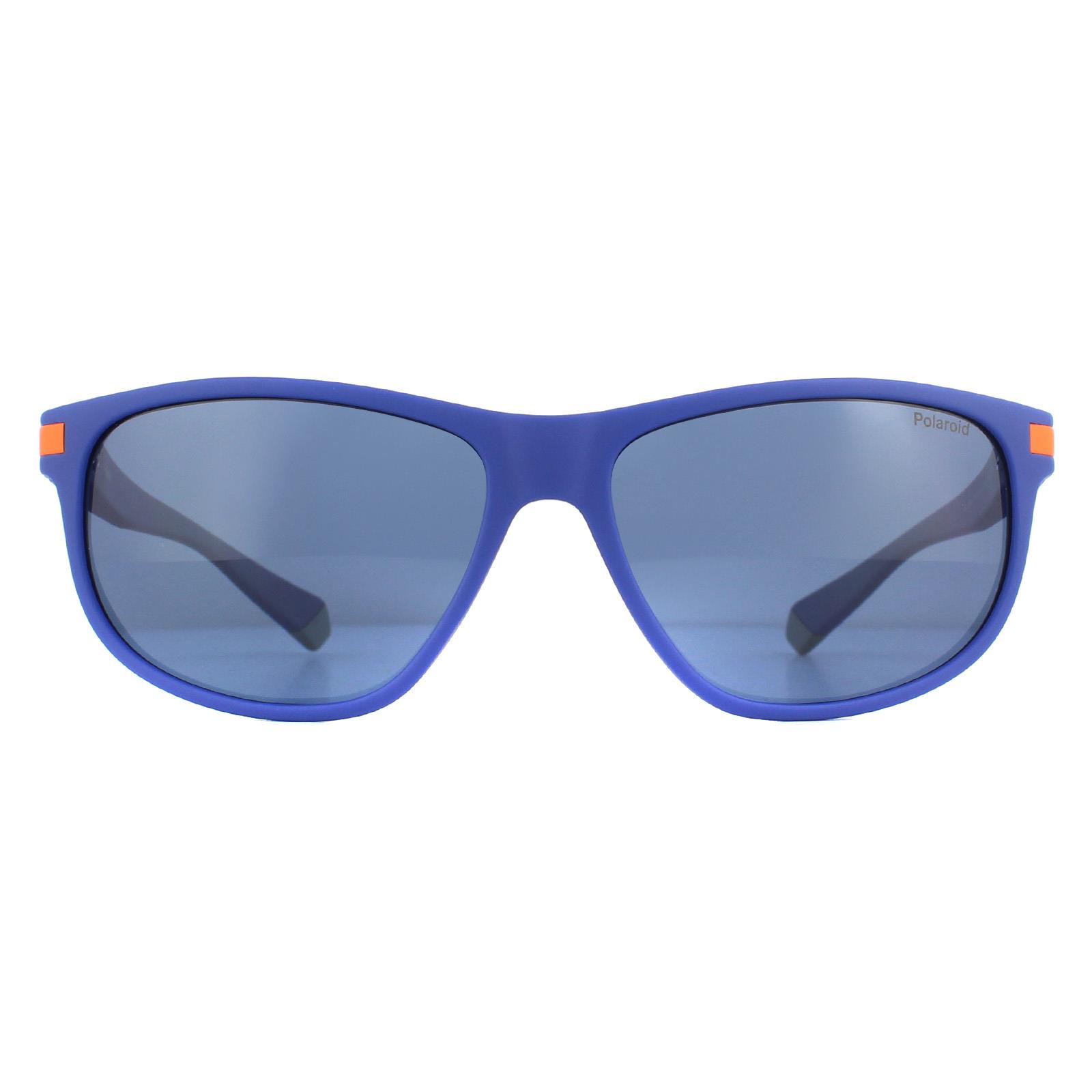 Thumbnail - Polaroid Wrap Mens Blau Orange Blau Polarisierte Sonnenbrille