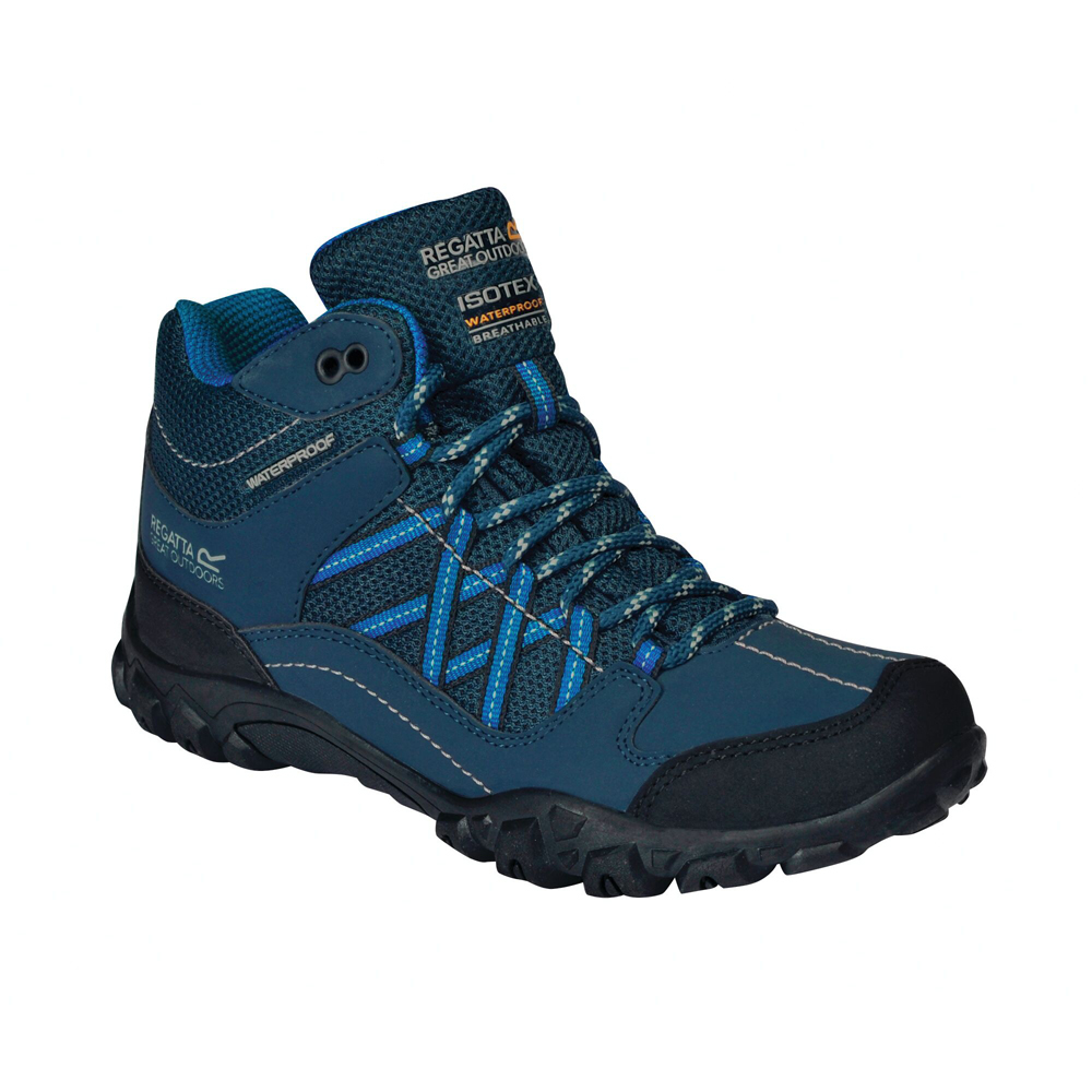 Regatta Boys Edgepoint Mid Walking Boots - Navy - Size Uk 10 Kids