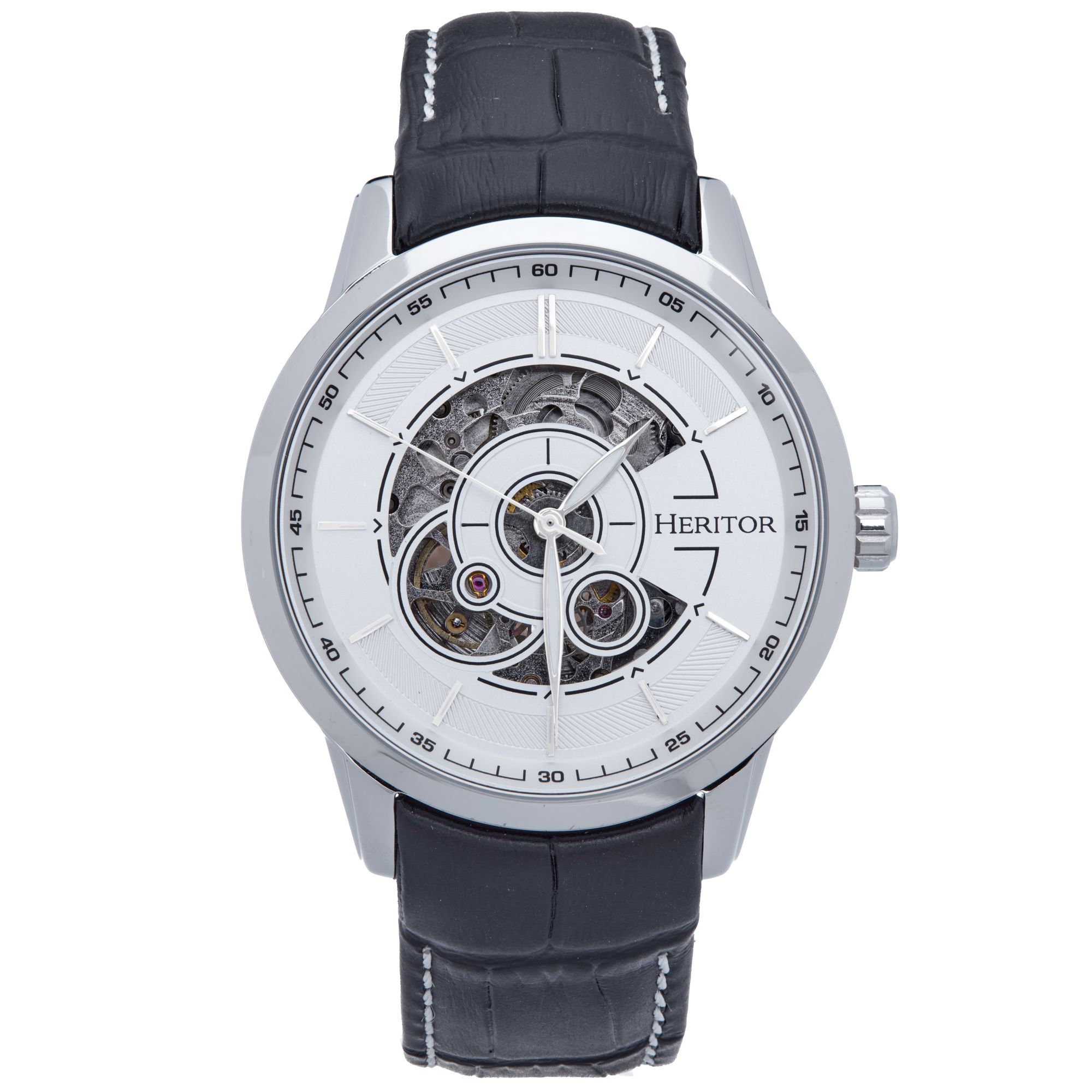 Thumbnail - Heritor Automatik Davies Semi-Skelett Lederbanduhr