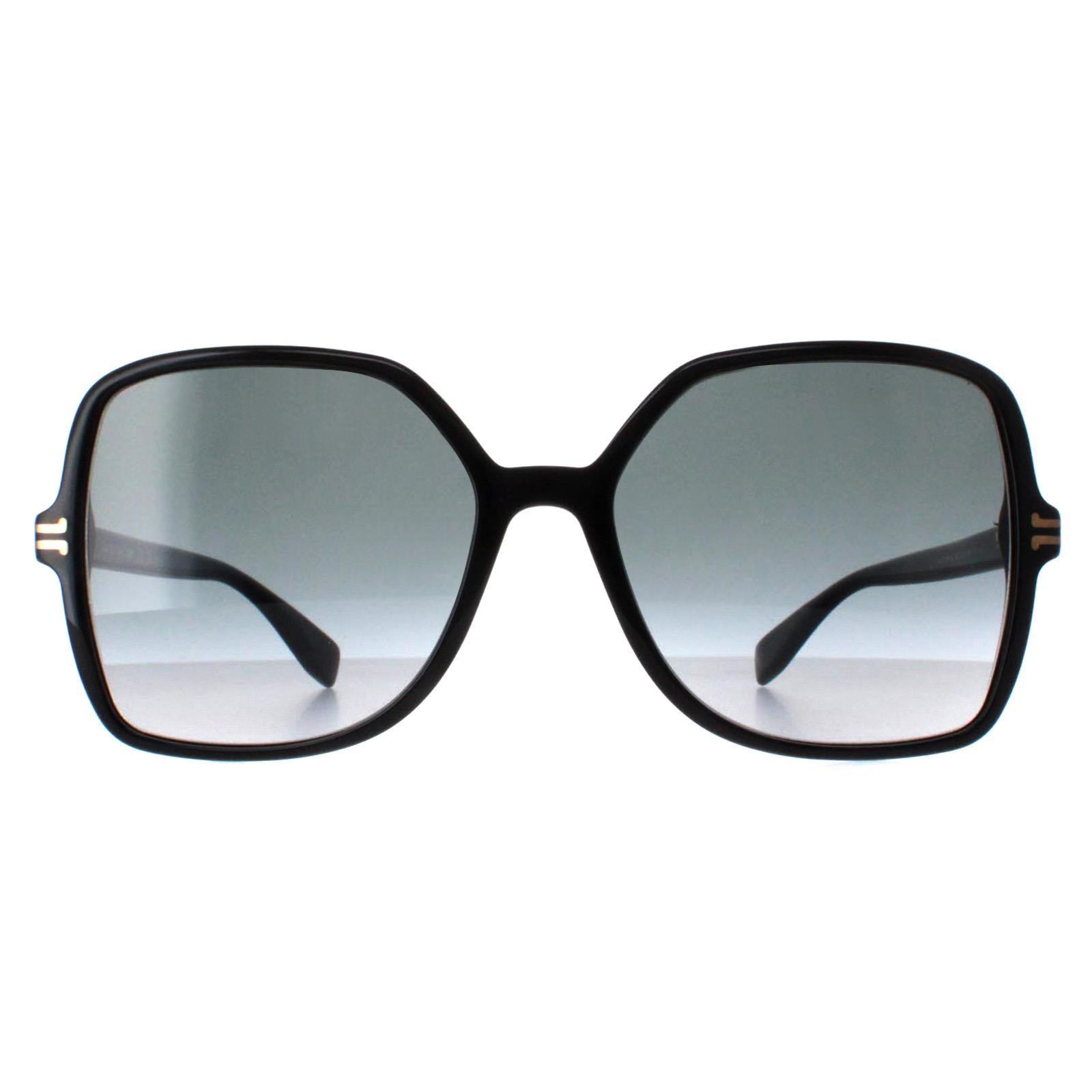 Thumbnail - Marc Jacobs MJ 1105/S 807 9O glänzende schwarze dunkelgraue Sonnenbrille mit Farbverlauf