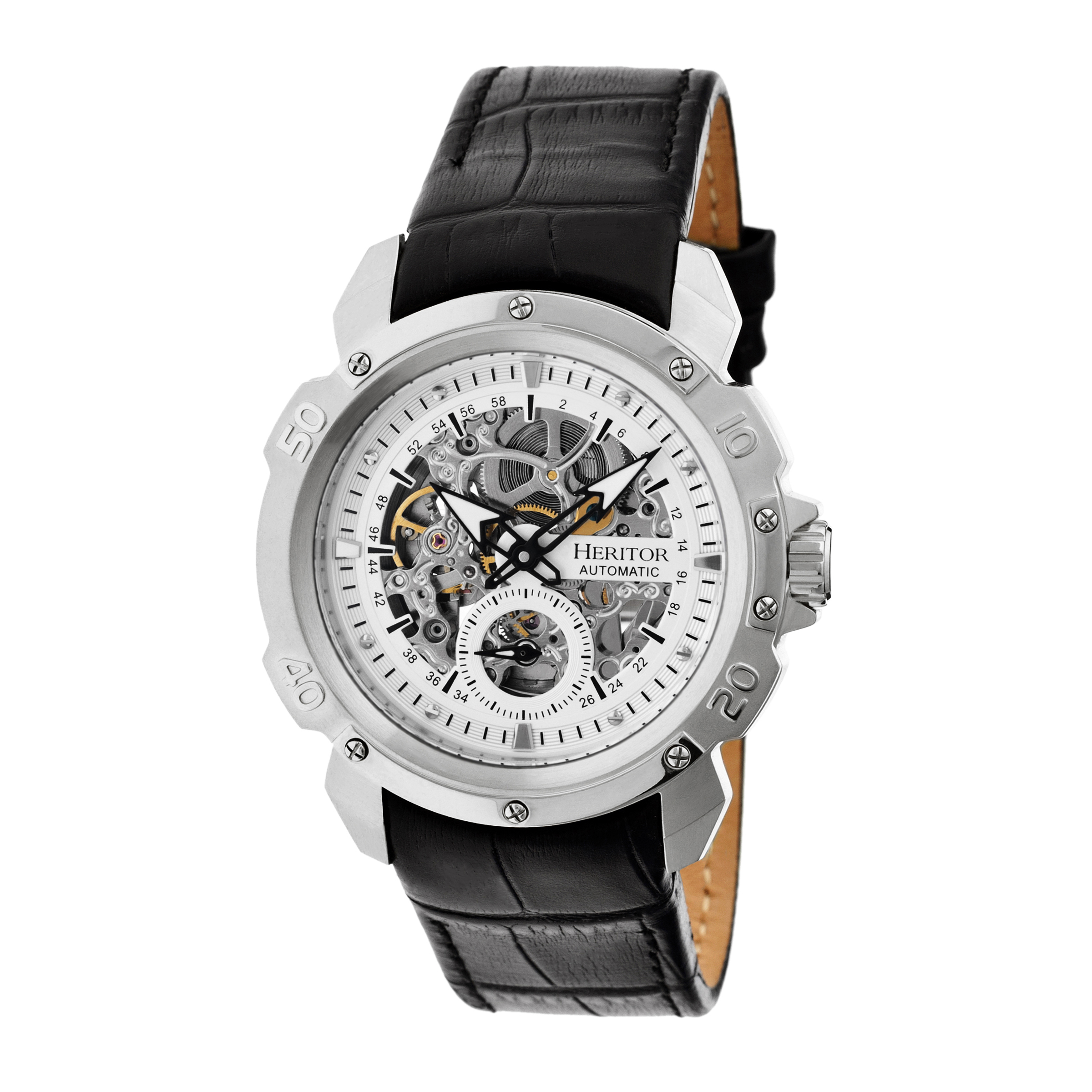 Thumbnail - Heritor Automatikuhr Conrad Skelett mit Lederarmband
