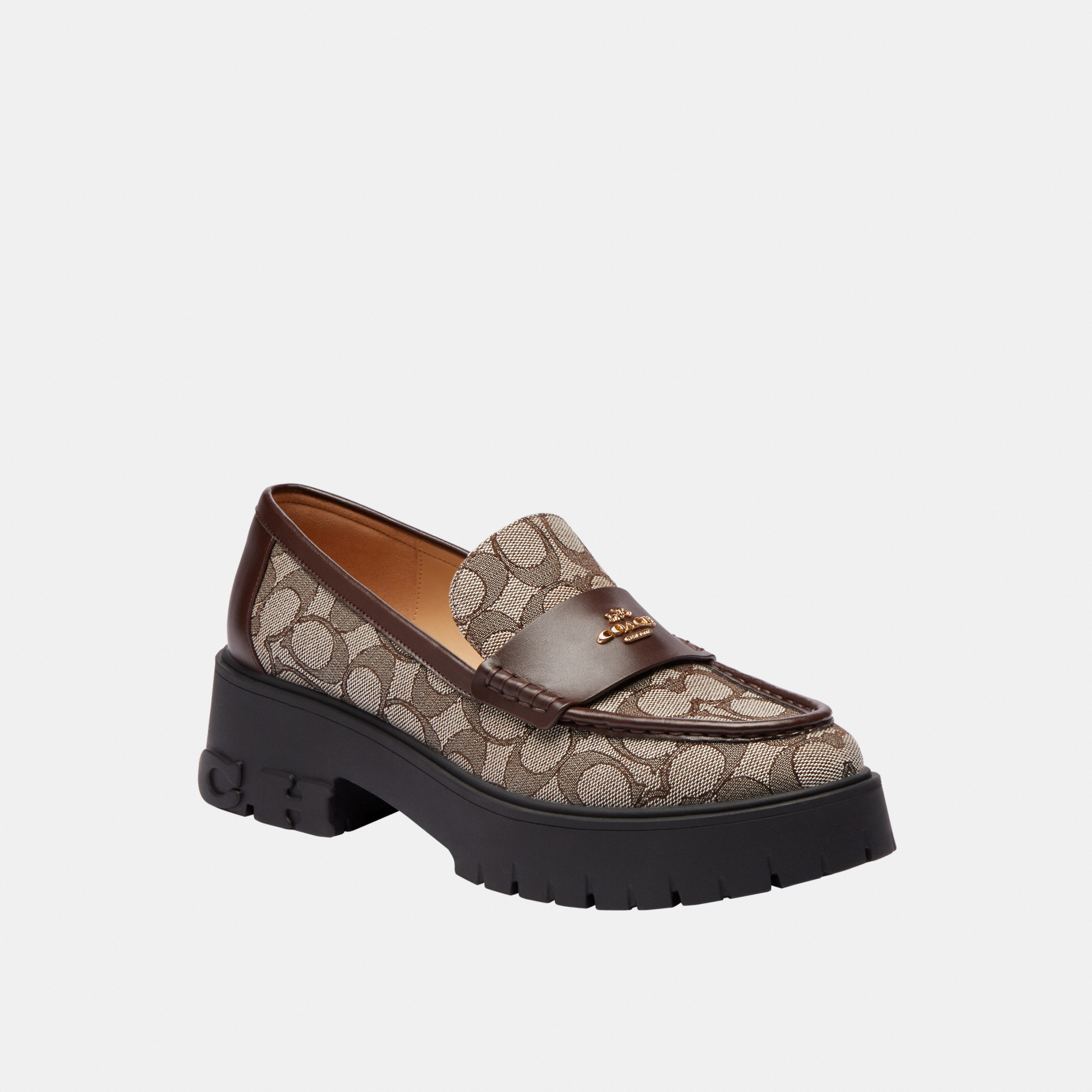 Coach Womens Ruthie Signature Loafer – Brown Cotton – Size UK 6