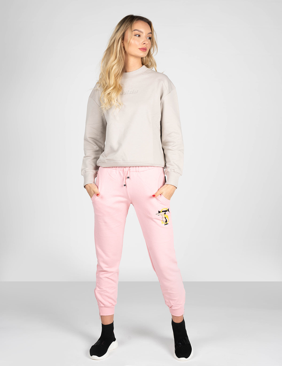 Sweatshirt C-Neck Beige Dam