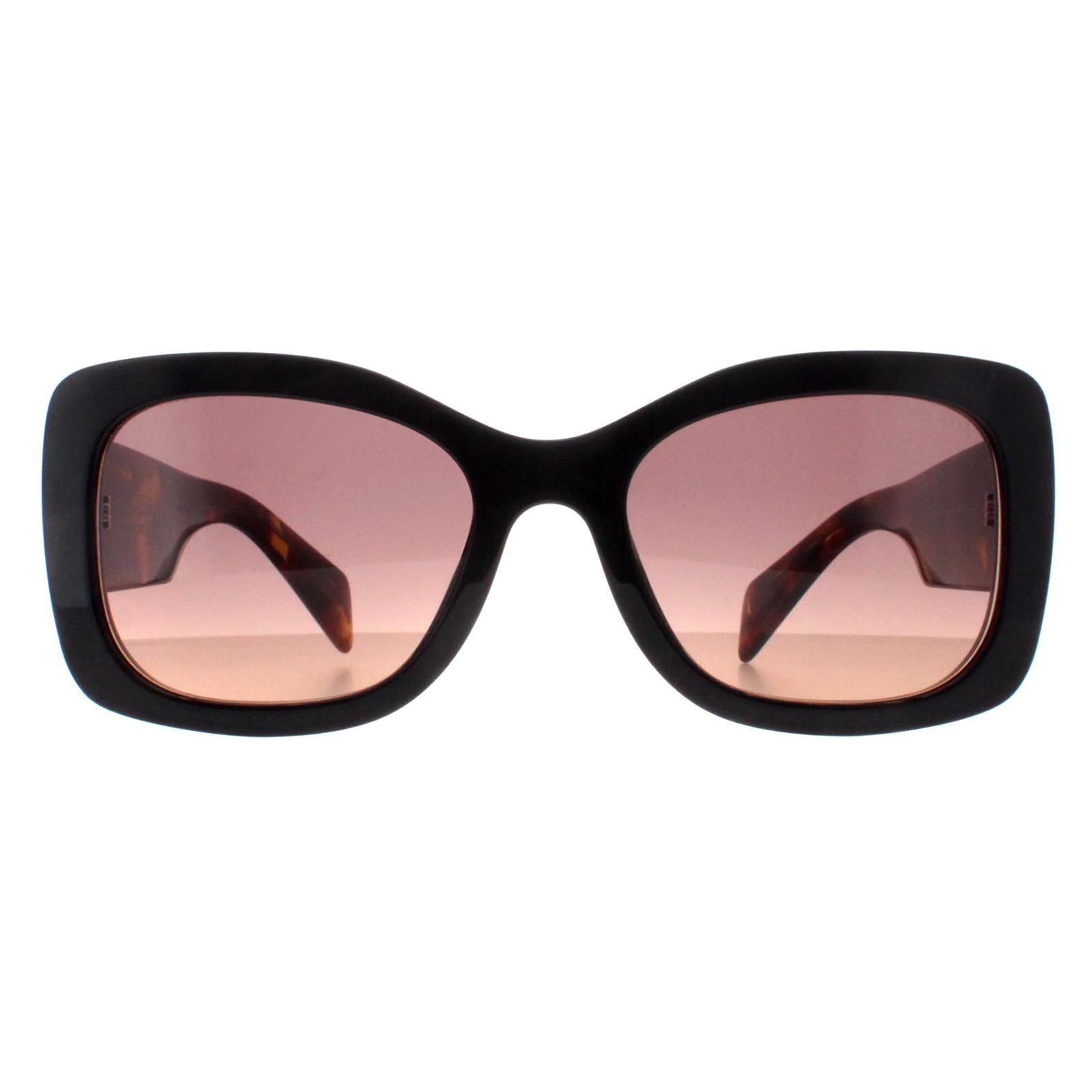 Prada Oval Womens Mahogany Brown Gradient PRA08S - Black - One Size
