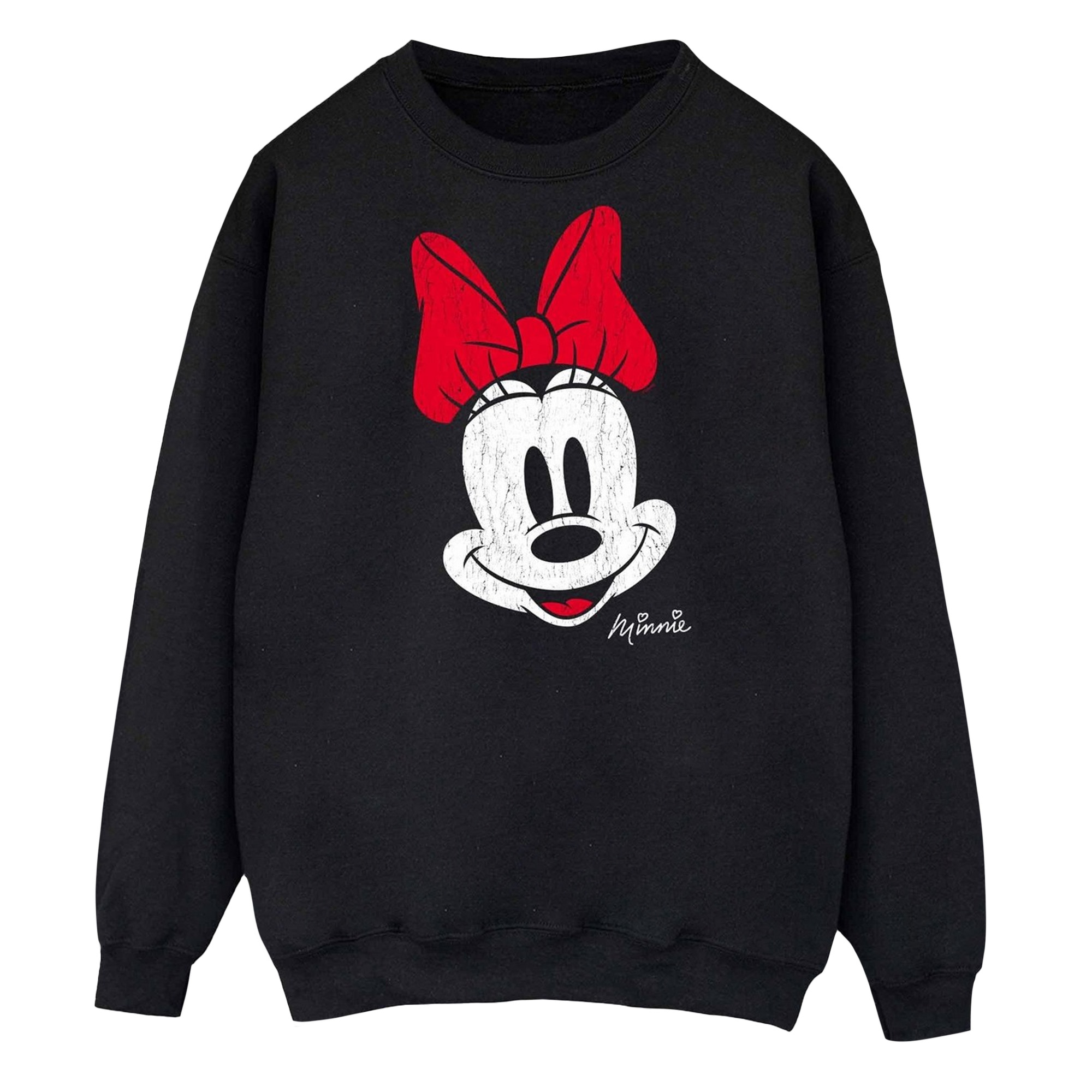 Thumbnail - Disney Sweatshirt mit Minnie-Maus-Gesicht für Damen/Damen (Schwarz)