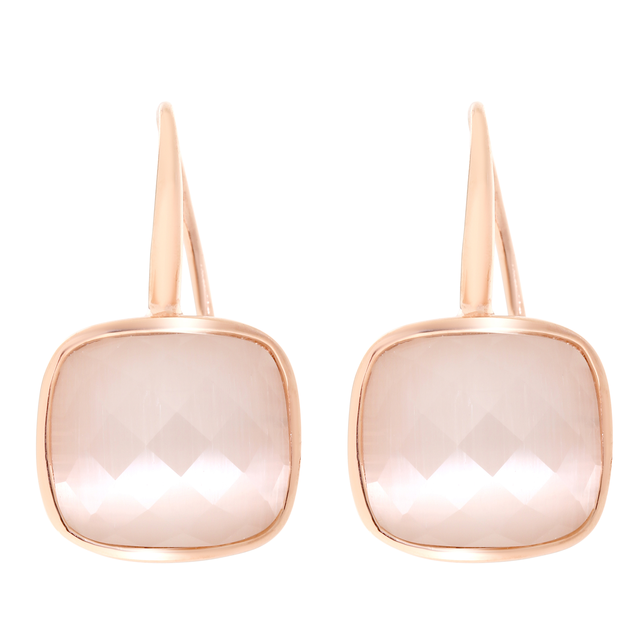 Orphelia 'Isabella' Womens 925 Sterling Silver Drop Earrings - Rose Zo-7198/Cr - One Size