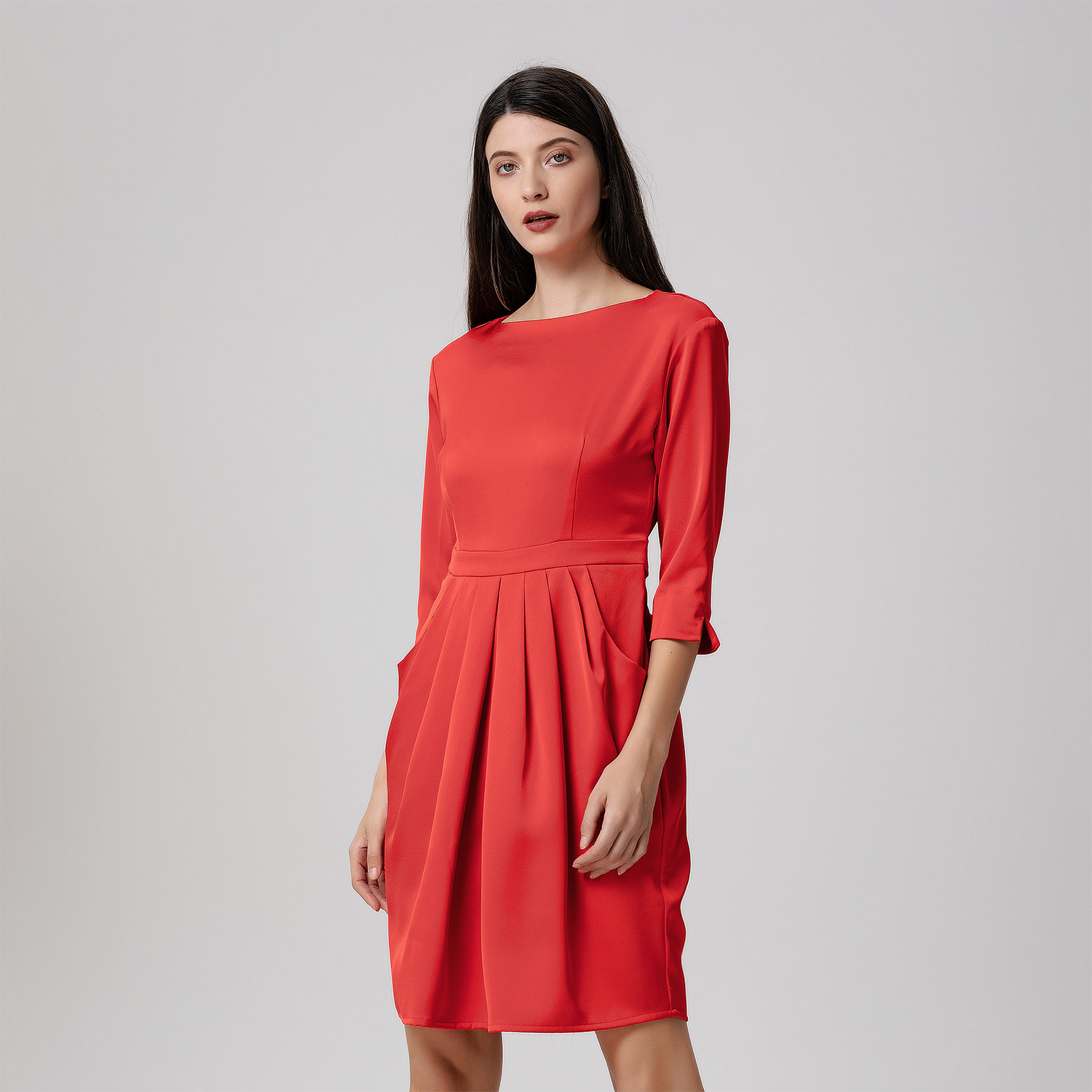 Jurk Met Plooien En Plooien-image