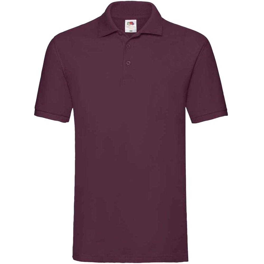 Thumbnail - Fruit of the Loom Herren Premium Baumwolle Pique Polo Shirt (Burgunderrot)
